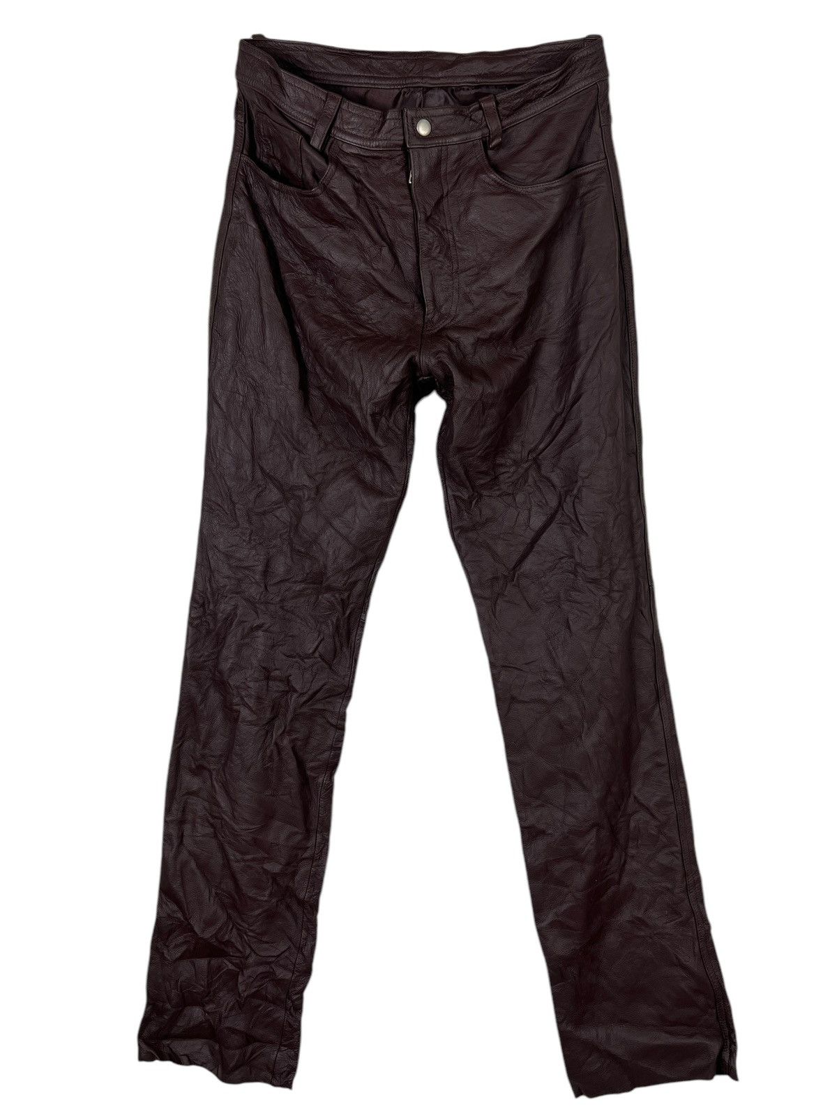 Issey Miyake × Japanese Brand 🔥 RARE VINTAGE ALL THE WAY LEATHER TROUSER PANT Size US 30 / EU 46 - 1 Thumbnail