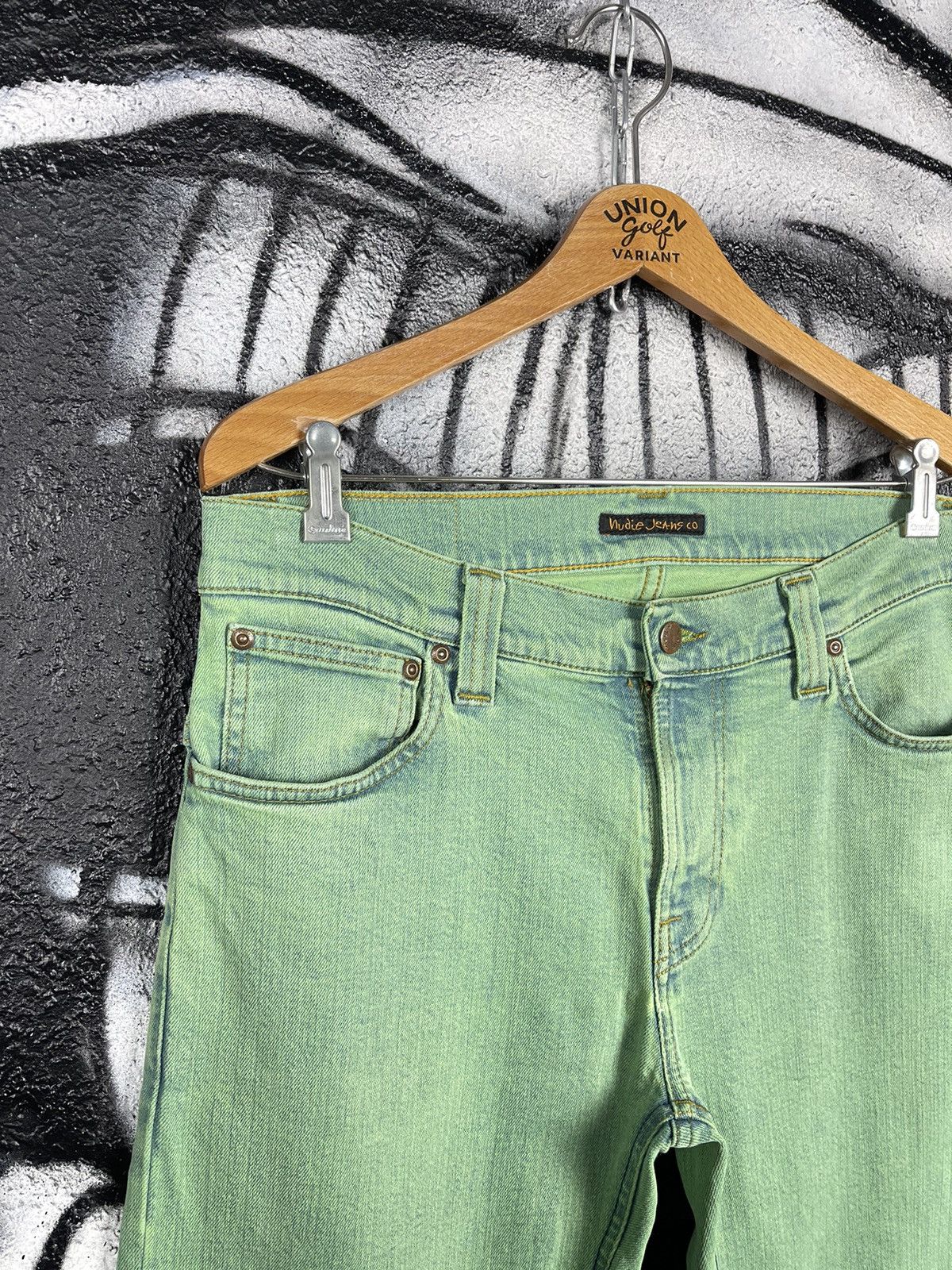 Nudie Jeans Nudie Jeans Co. Light Green Slim Fit Denim Jeans Size 33 Size US 33 - 3 Thumbnail