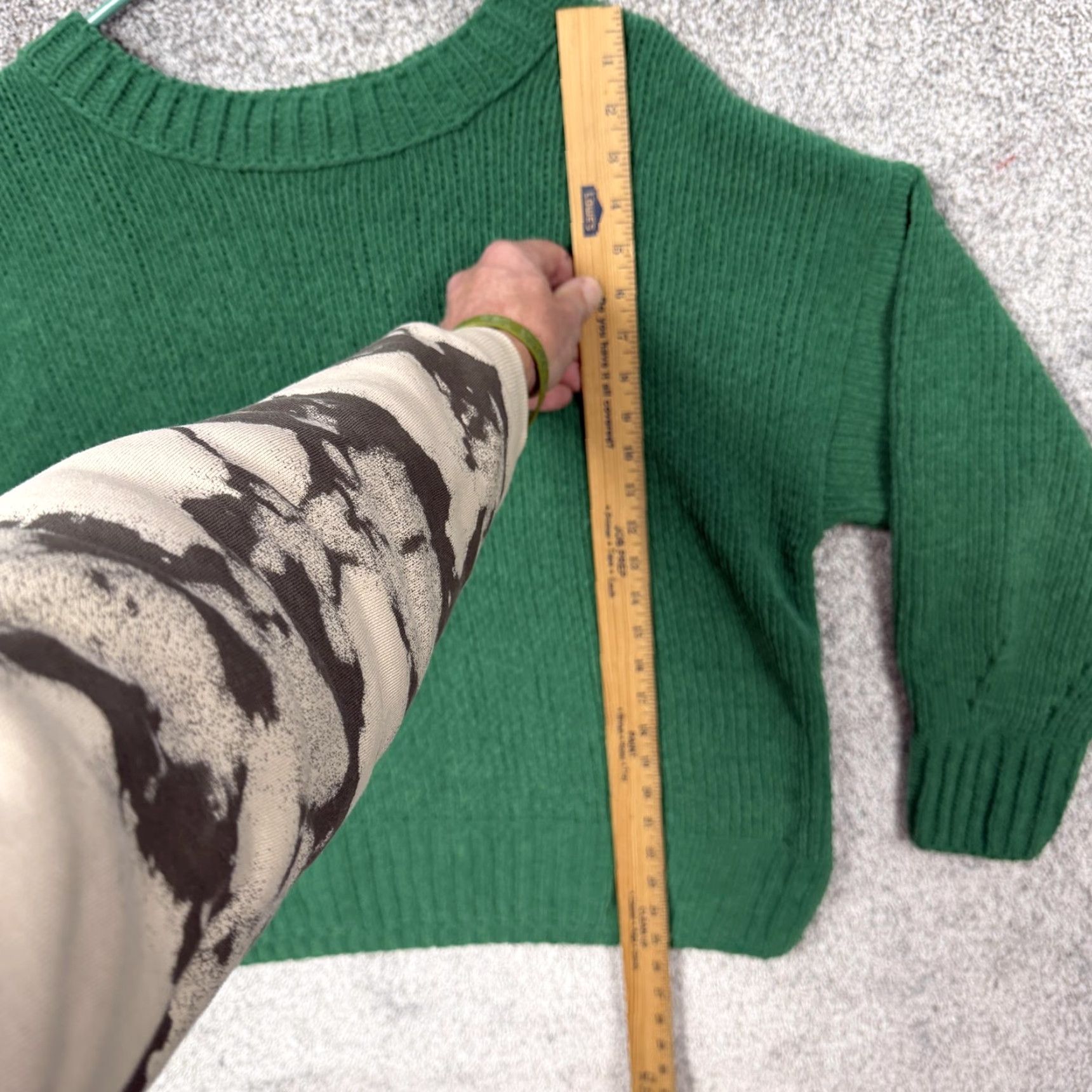 Vintage Aerie Sweater Women's M Green Chunky-Knit Crew Neck Cozy Relaxed Fit 80s Style Casual Pullover Knit Size M / US 6-8 / IT 42-44 - 2 Thumbnail