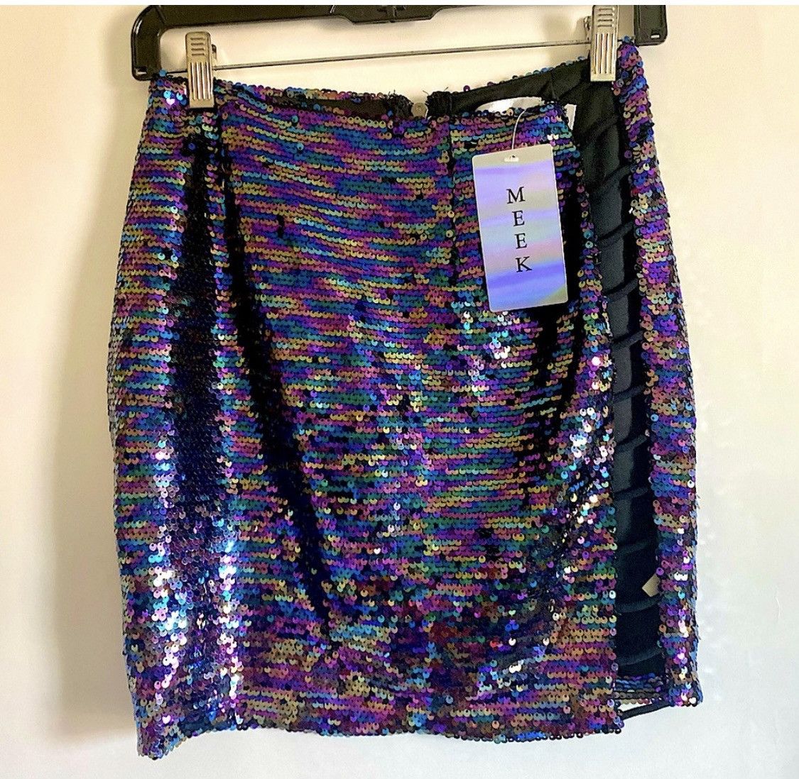 Other GORGEOUS SPARKLY SEQUIN SIDE LADDER CUTOUT MINI SKIRT SZ S Size 26" / US 2 / IT 38 - 6 Thumbnail