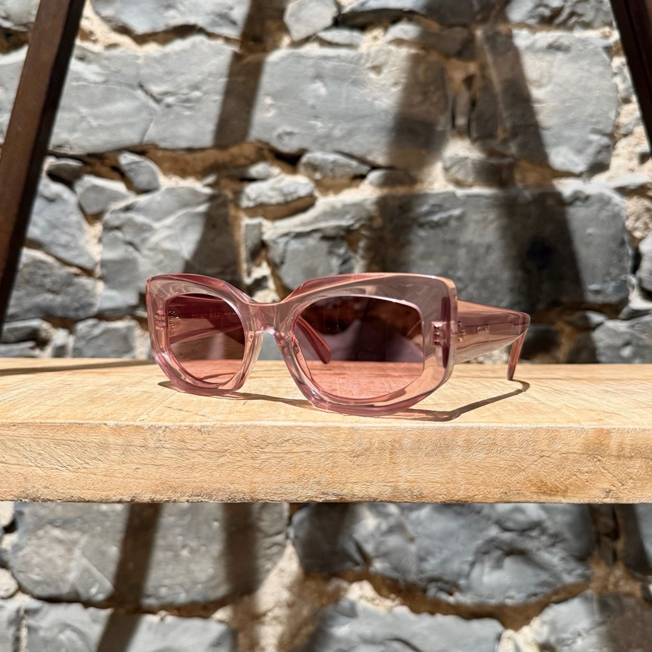 Celine Celine CL402771 Pink Clear Rectangular Cat-Eye Sunglasses Size ONE SIZE - 3 Thumbnail