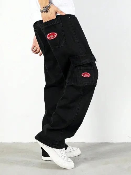 Jean Cargo Pocket Denim Jeans Straight fit Size US 32 / EU 48 - 2 Thumbnail