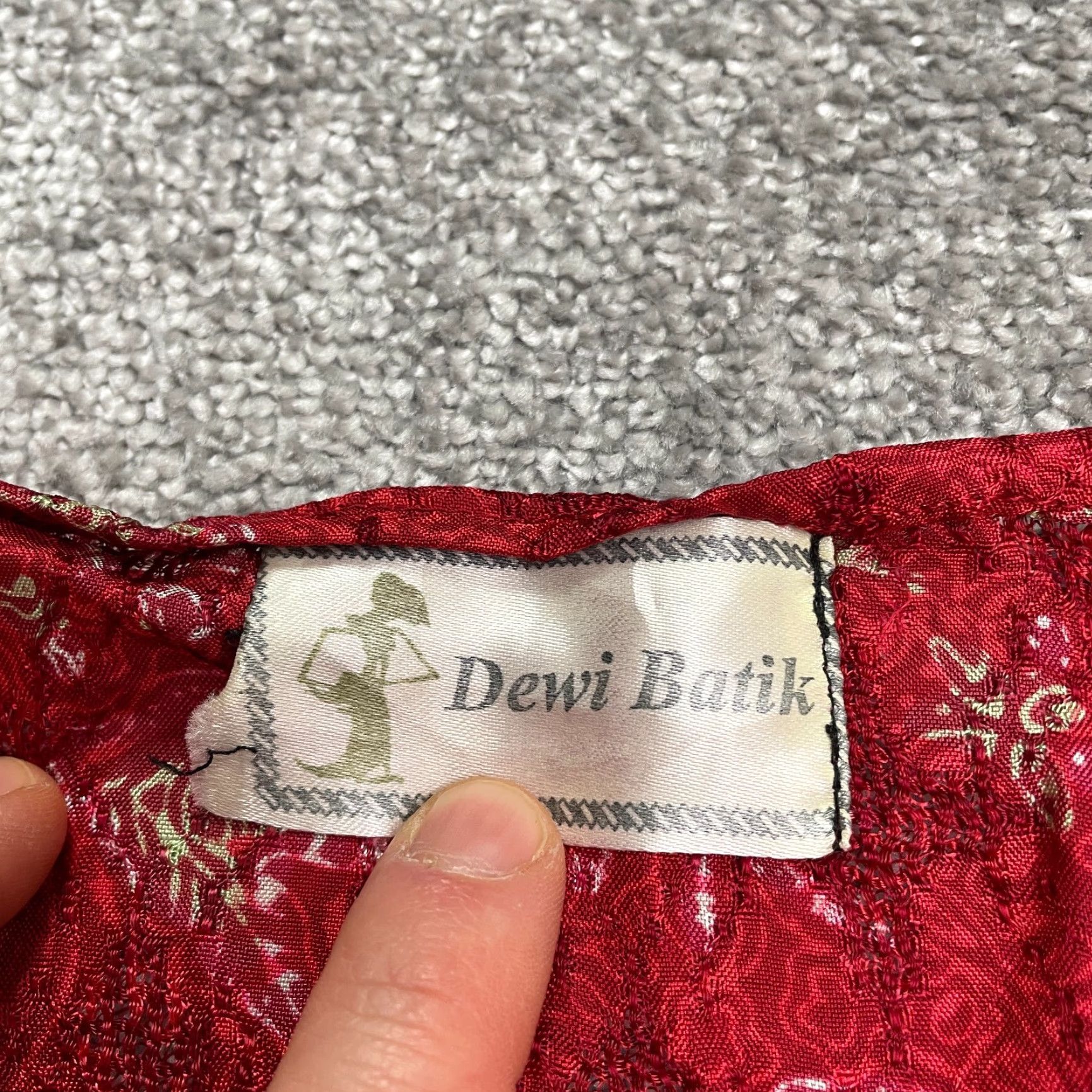 Vintage Dewi Batik Blouse Tunic Casual Red Floral Bohemian Vintage Women M Medium Lace? Size M / US 6-8 / IT 42-44 - 3 Thumbnail