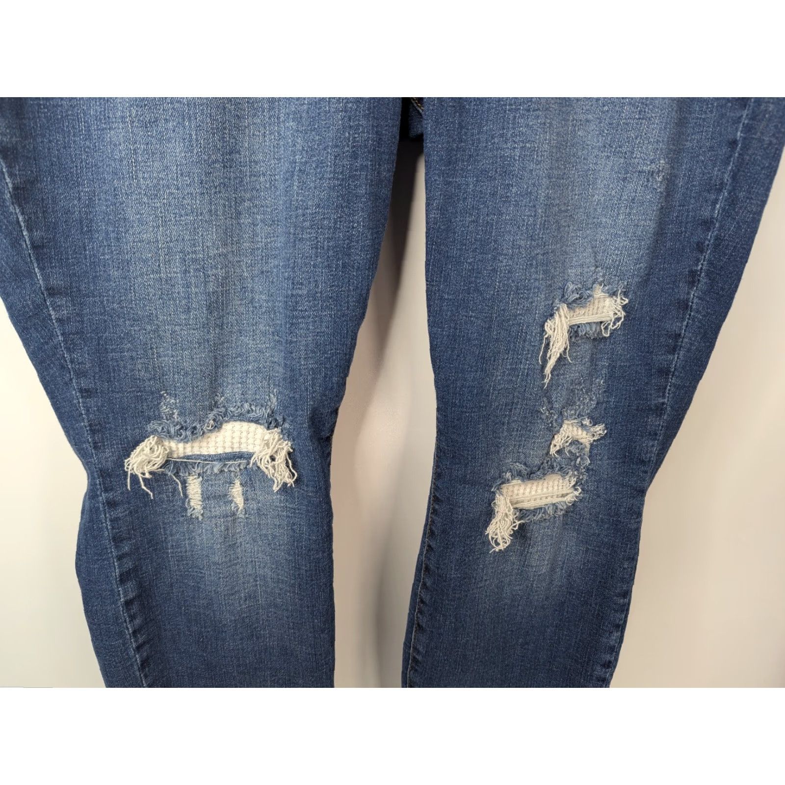 Denime Judy Blue Denim Skinny Jeans Button Fly Thermal Patches Womens 16W JB88307 MD-S Size 38" / US 16 / IT 52 - 3 Thumbnail