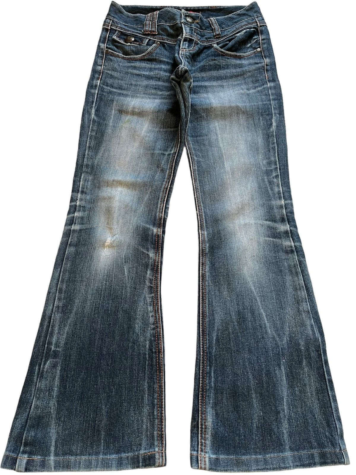 Bcbgmaxazria × Japanese Brand SALES🔥Vintage Japanese BCBG Buckle Flare Jeans Size 29" - 1 Thumbnail