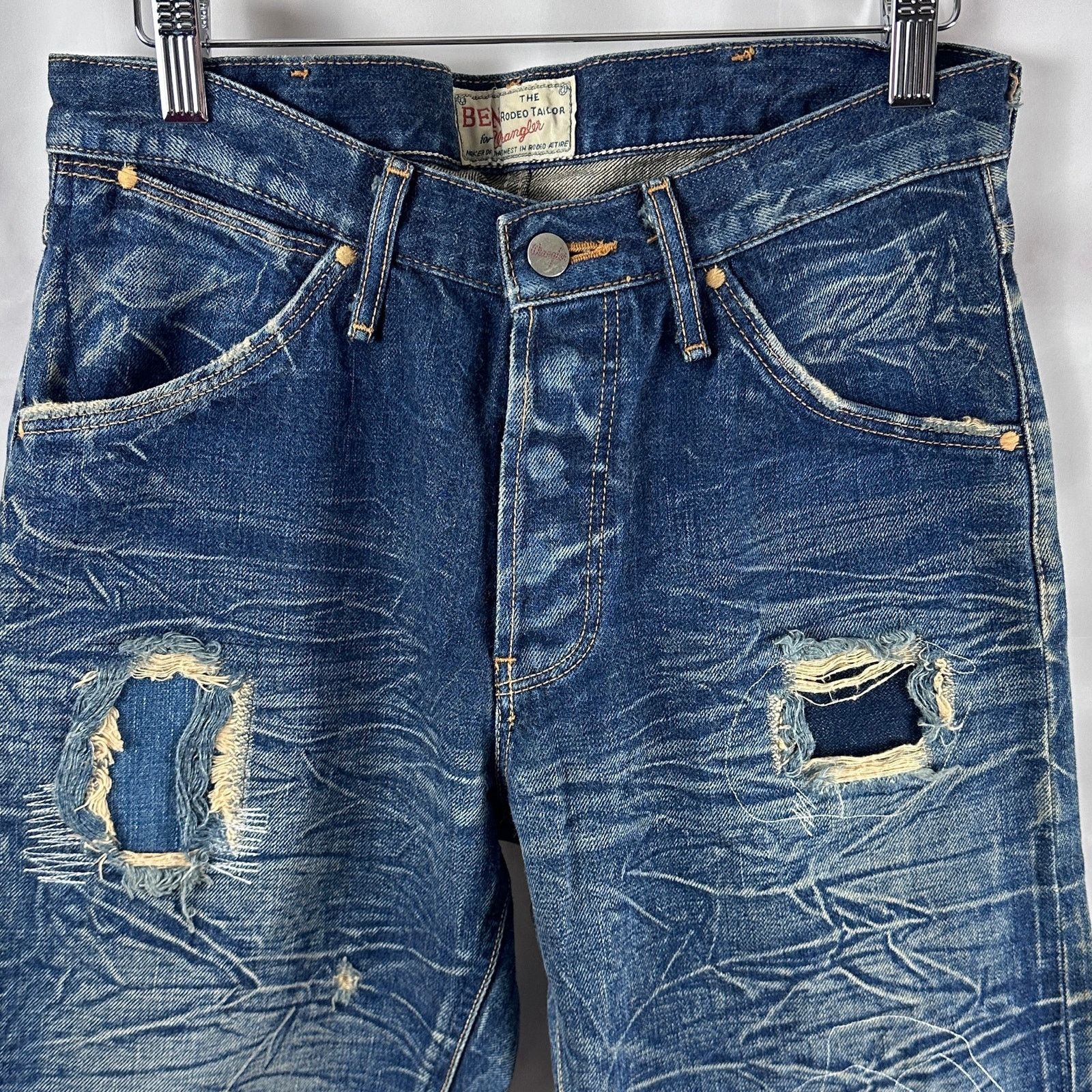 Wrangler Vintage Sanforized Repaired Selvedge Big Ben Denim Size US 29 - 2 Thumbnail