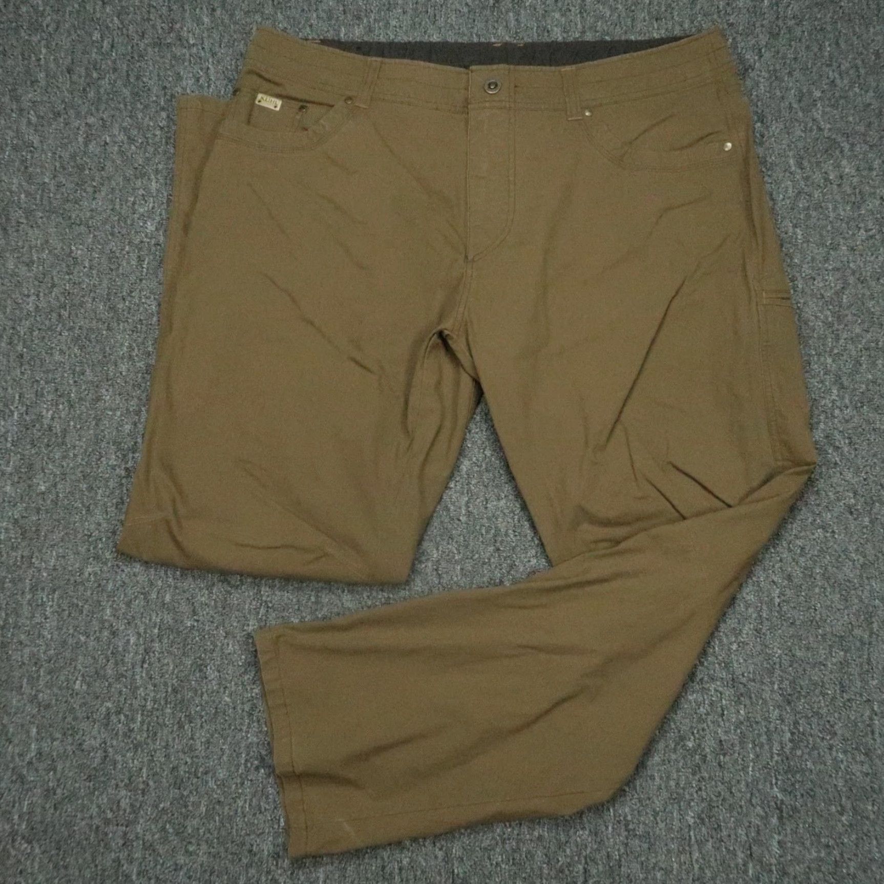 Vintage Kuhl Revolvr Pants Mens 40x32 Green Brown Vintage Patina Dye Chino Pocket 5-0rtn Stretch Regular Straight 40 Inseam Casual Travel Workwear Mens Size US 40 / EU 56 - 2 Thumbnail