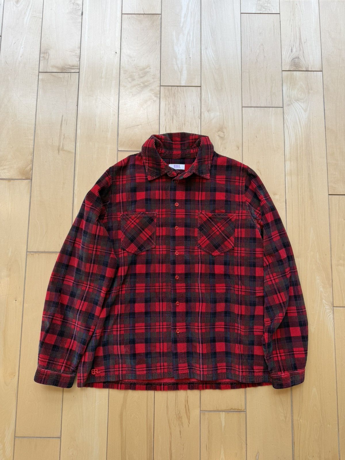 ERL Holiday Plaid Corduroy Button Up Size US L / EU 52-54 / 3 - 1 Thumbnail