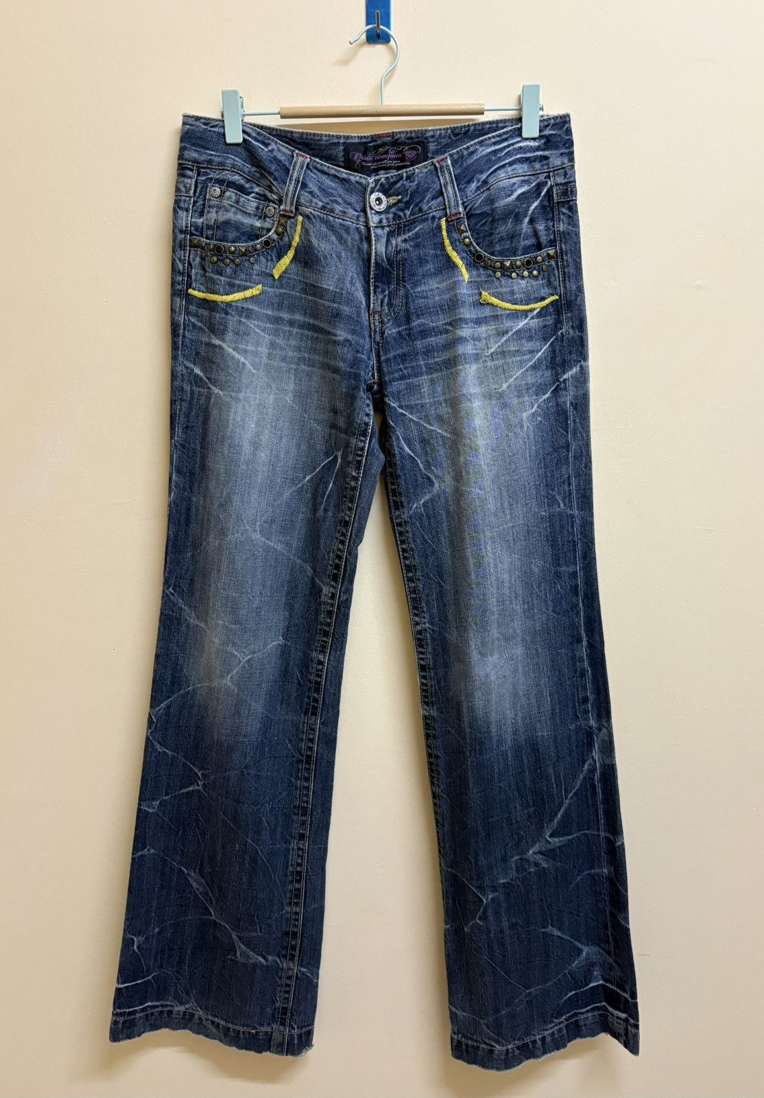 If Six Was Nine × Japanese Brand Vintage Y2k Oririn Jeans Spell Out Poem Flared Jeans Size US 32 / EU 48 - 2 Thumbnail
