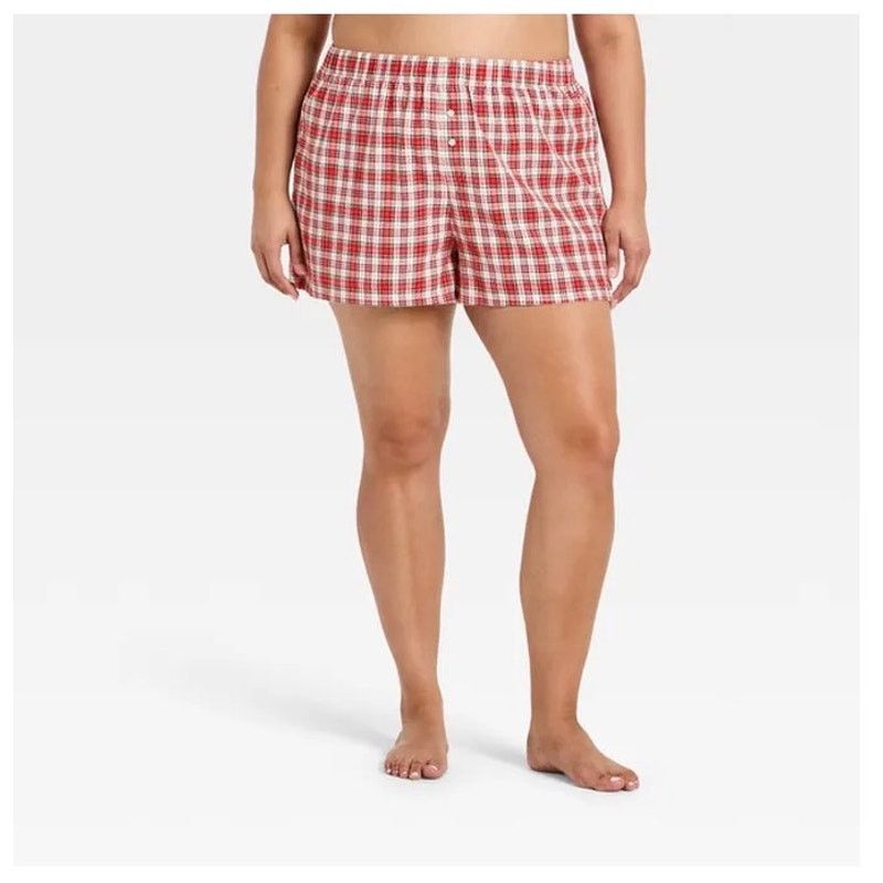 The Unbranded Brand Wild Fable Women's Boxer Pajama Shorts XXL - Red Plaid Size 34" / US 12 / IT 48 - 1 Thumbnail