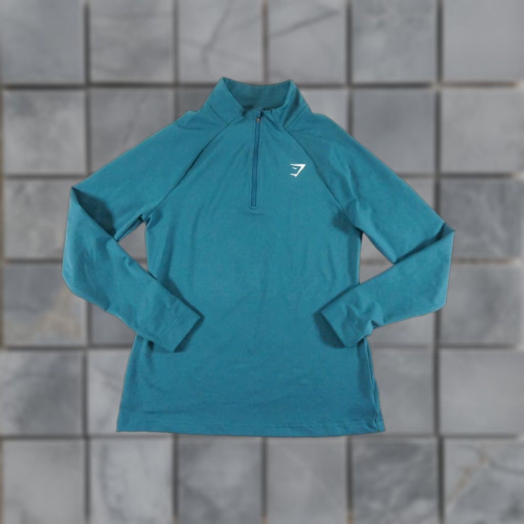 Gymshark Gymshark Women's 1/4 Zip Sweater Large Blue Pullover Activewear Training Casual Size L / US 10 / IT 46 - 1 Thumbnail