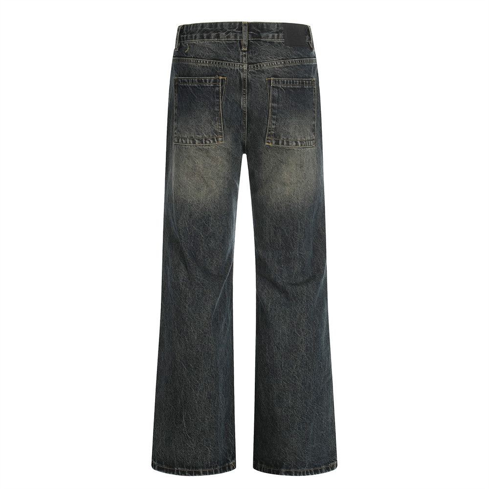 Vintage Men's loose casual washed distressed street retro jeans Size US 32 / EU 48 - 2 Thumbnail