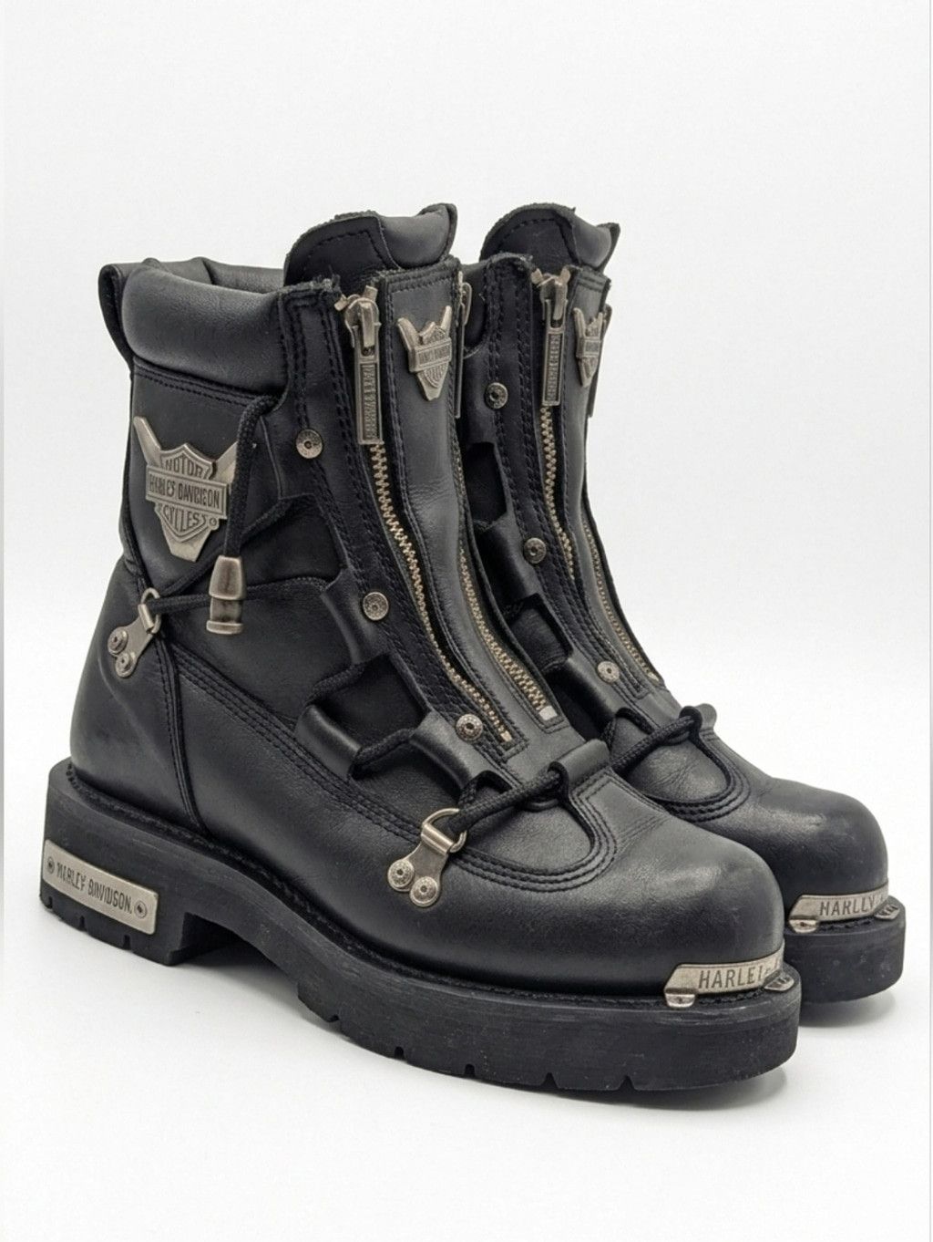 Harley Davidson VTG Harley-Davidson El Paso Leather Riding Boots. M7 / W9 Size US 9 / IT 39 - 4 Thumbnail