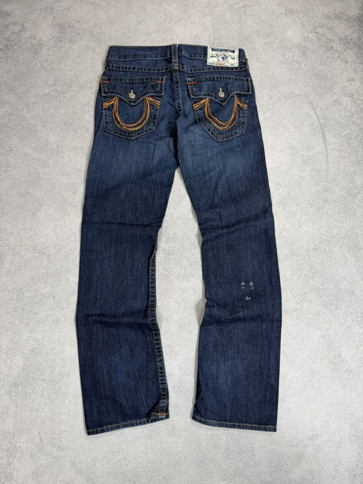 True Religion VTG True Religio Baggy Distressed Washed Y2K Size US 31 - 3 Thumbnail