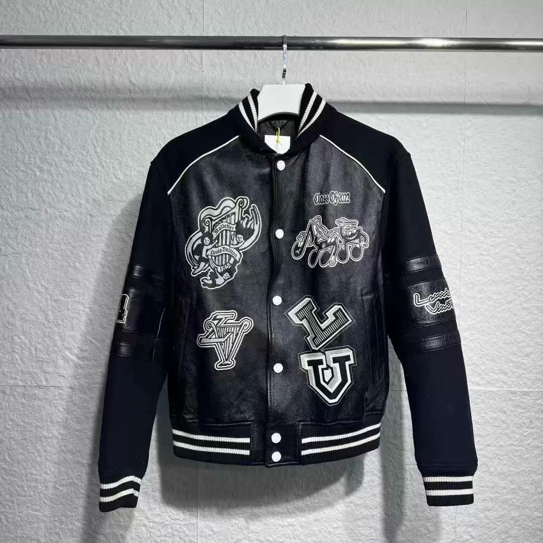 Louis Vuitton SS23 Leather Sleeve Baseball Jacket