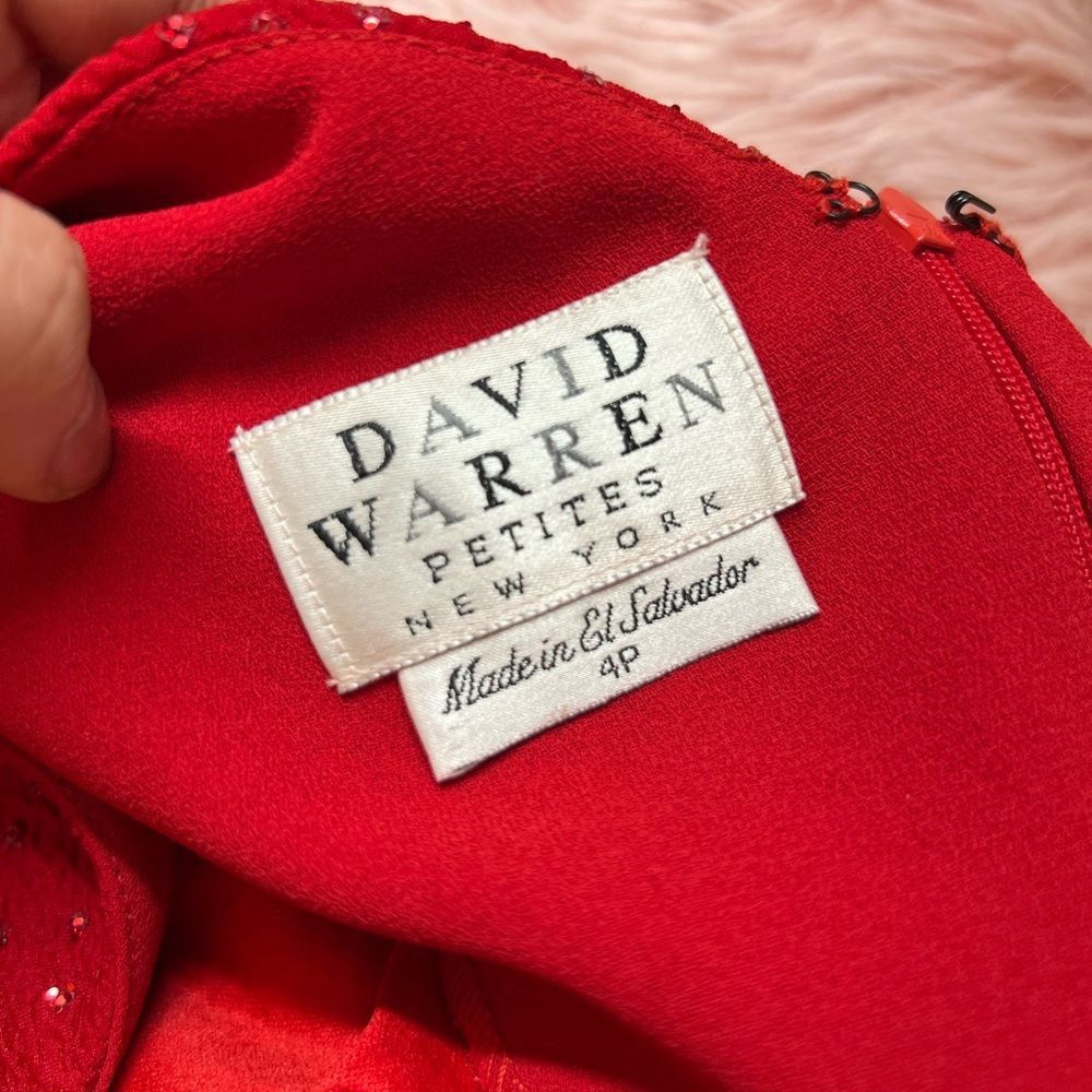 Other David Warren Petites Vintage Red Sequin V-Neck Cap Sleeve Sh Size S / US 4 / IT 40 - 6 Thumbnail