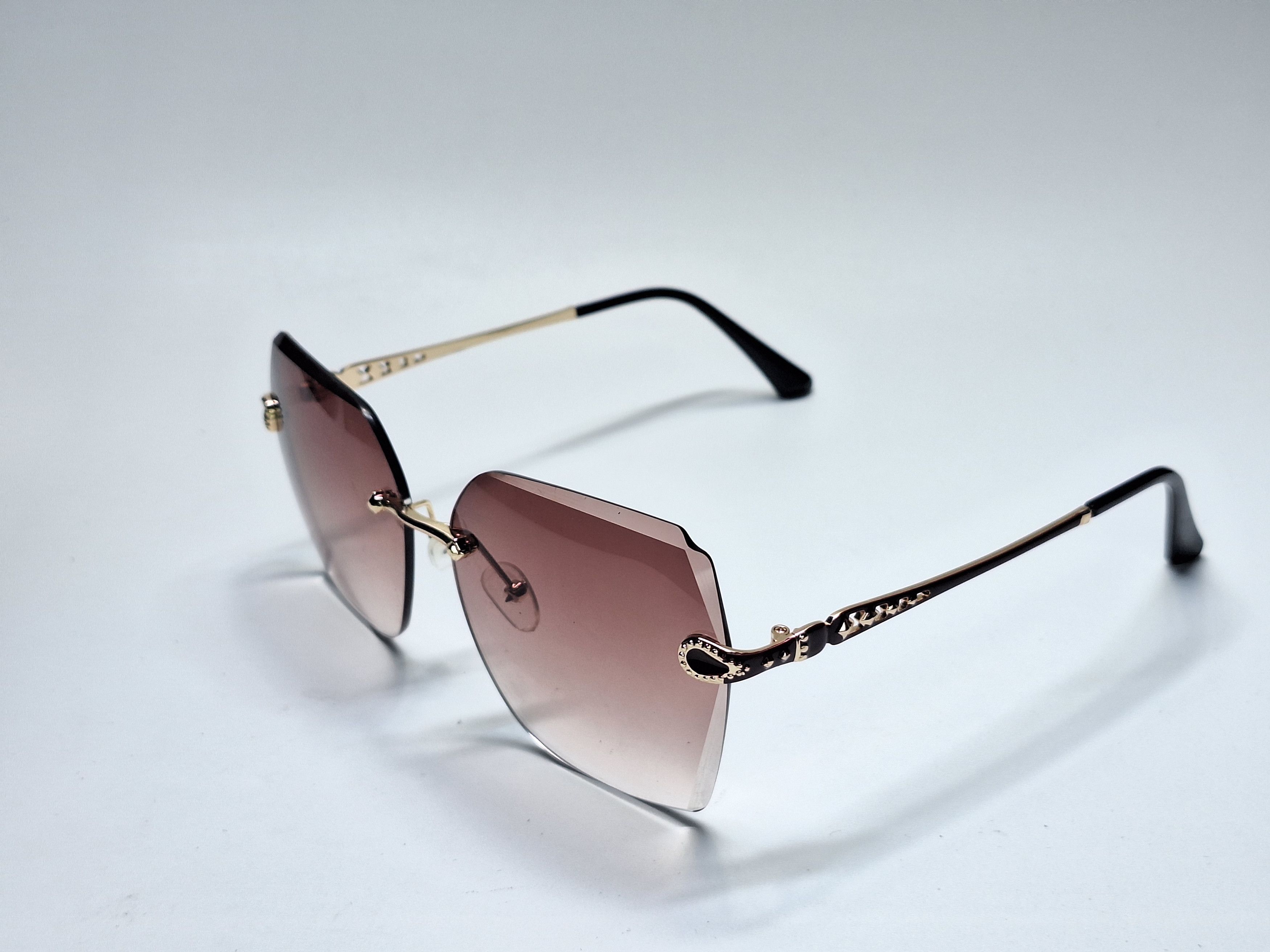 Vintage 00s Japan Vintage Jewel Filigree Rimless Wrap Sunglasses Size ONE SIZE - 3 Thumbnail