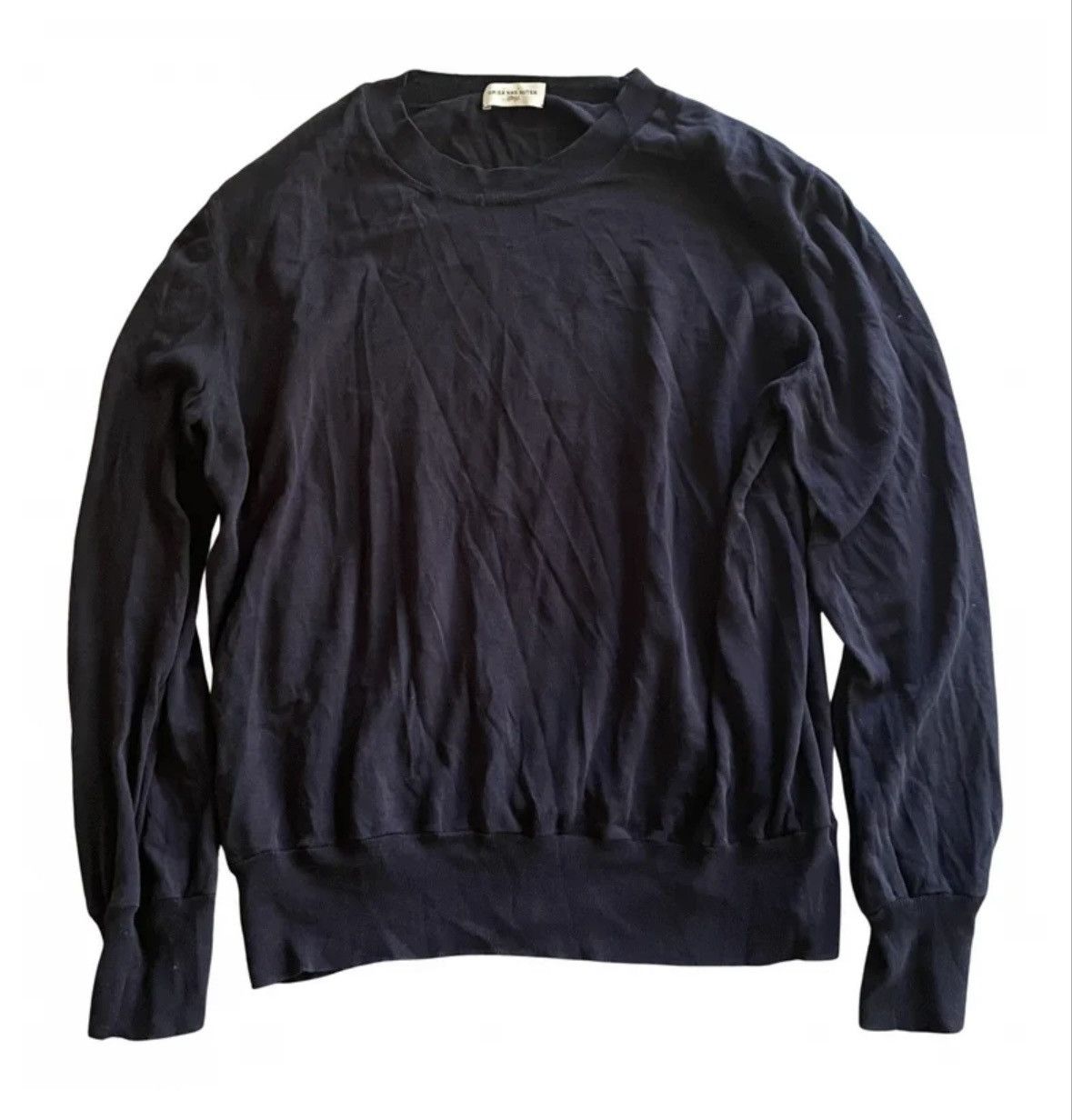 Dries Van Noten Dries Van Noten Navy Crewneck Pullover Size S / US 4 / IT 40 - 1 Thumbnail