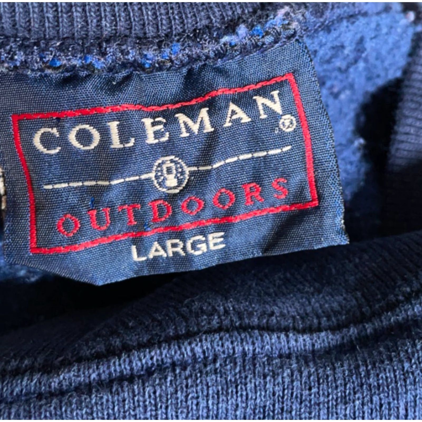 Vintage VTG Coleman Outdoors Sweatshirt Adult Large Dark Blue Crewneck Camping Adventure Mens Pullover** Size US L / EU 52-54 / 3 - 3 Thumbnail