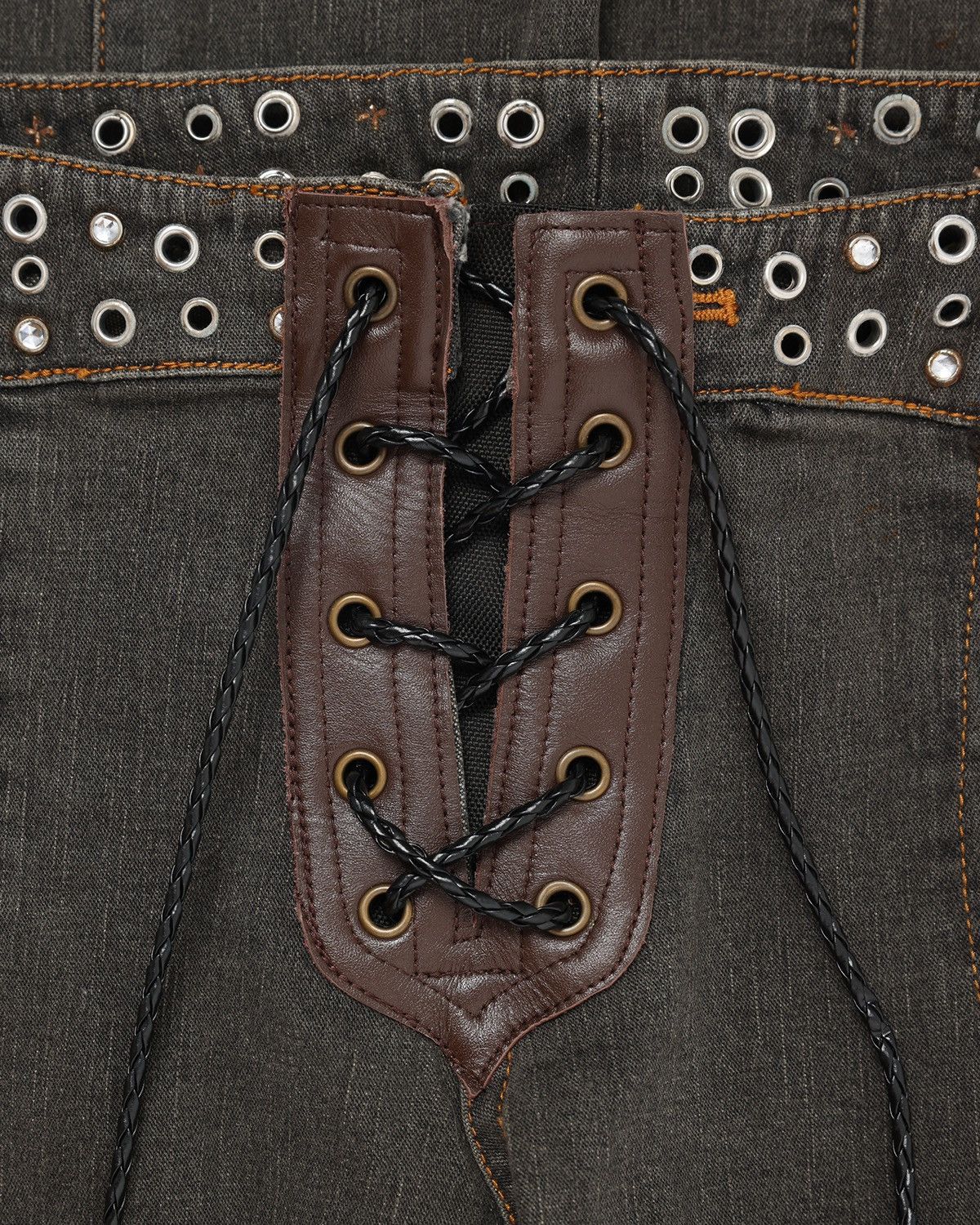 If Six Was Nine × Japanese Brand × Tornado Mart Vertgarments lace up flare jeans Size US 26 / EU 42 - 3 Thumbnail