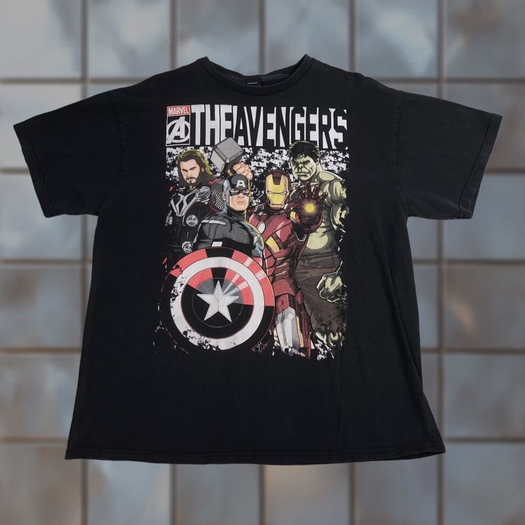 Vintage Marvel Avengers Shirt Mens XL Black Graphic Captain America Iron Man Mad Engine Size US XL / EU 56 / 4 - 1 Thumbnail