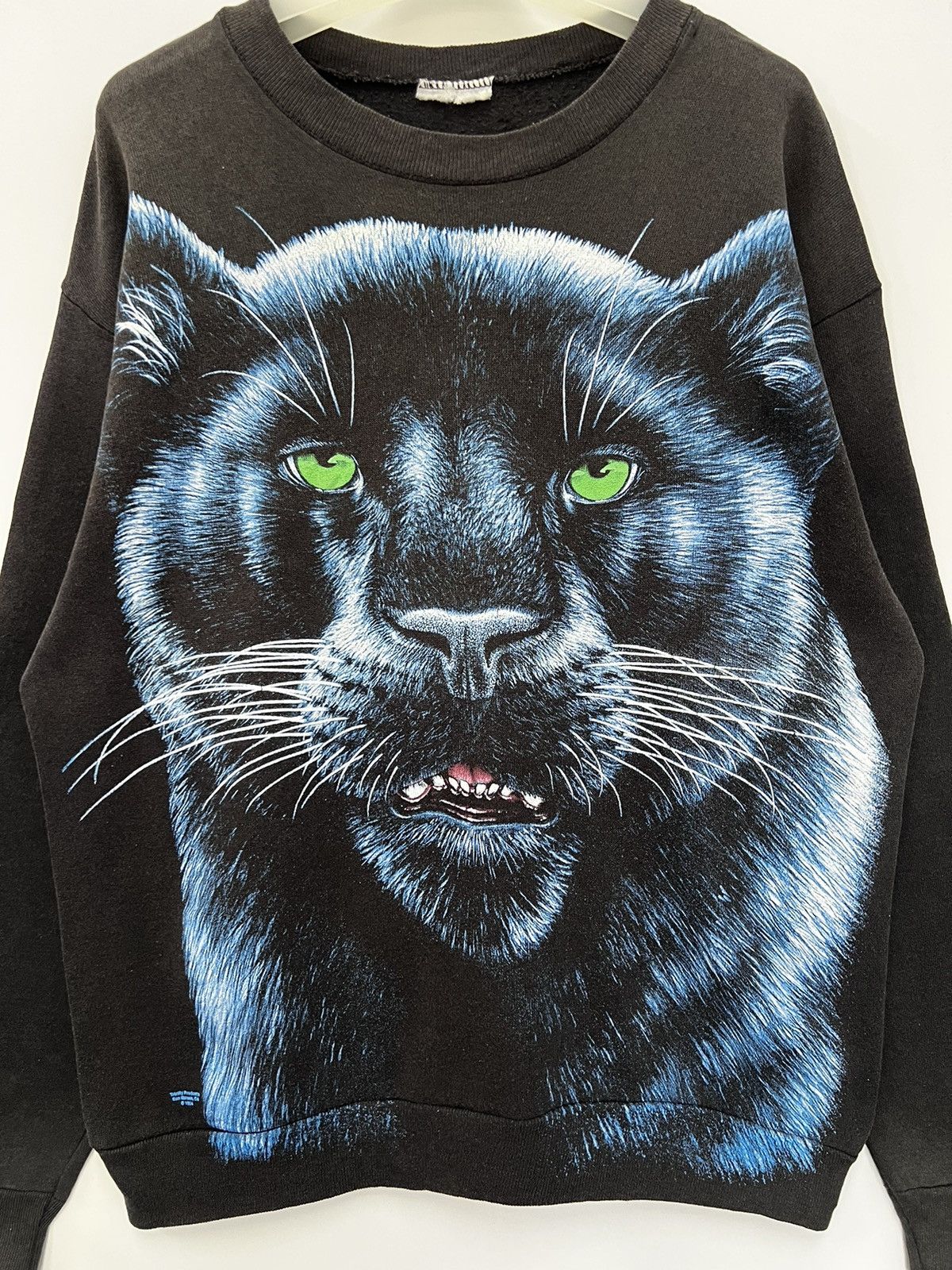 Band Tees 🔥 Vtg 80's Black Panther Habitat motive Printed Sweatshirt Size US S / EU 44-46 / 1 - 4 Thumbnail