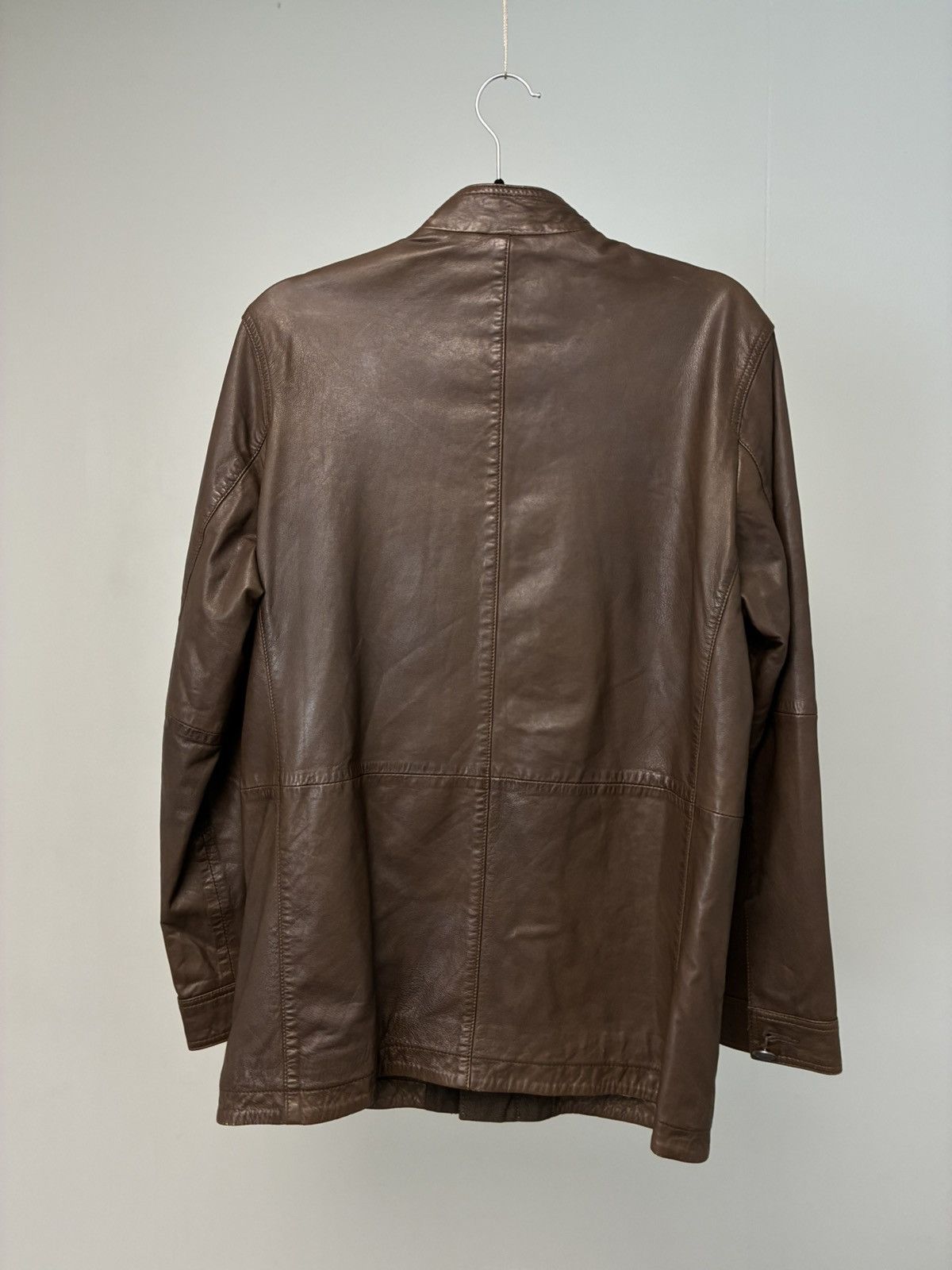 John Varvatos Officer Brown Leather Jacket Size Small Size US S / EU 44-46 / 1 - 8 Thumbnail