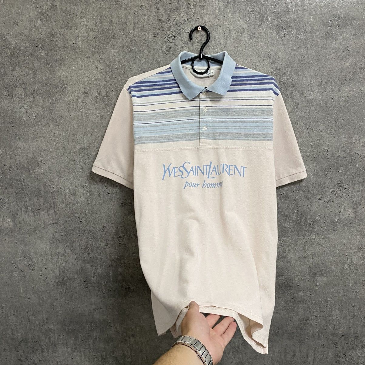 Yves Saint Laurent Yves Saint Laurent Polo T-Shirt Big Logo YSL Size US M / EU 48-50 / 2 - 2 Thumbnail