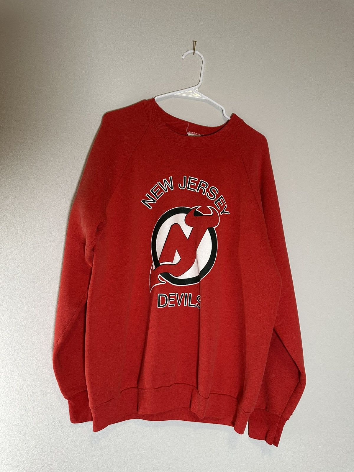 NHL × Vintage New Jersey Devils Vintage Faded Crewneck Size US XL / EU 56 / 4 - 1 Thumbnail