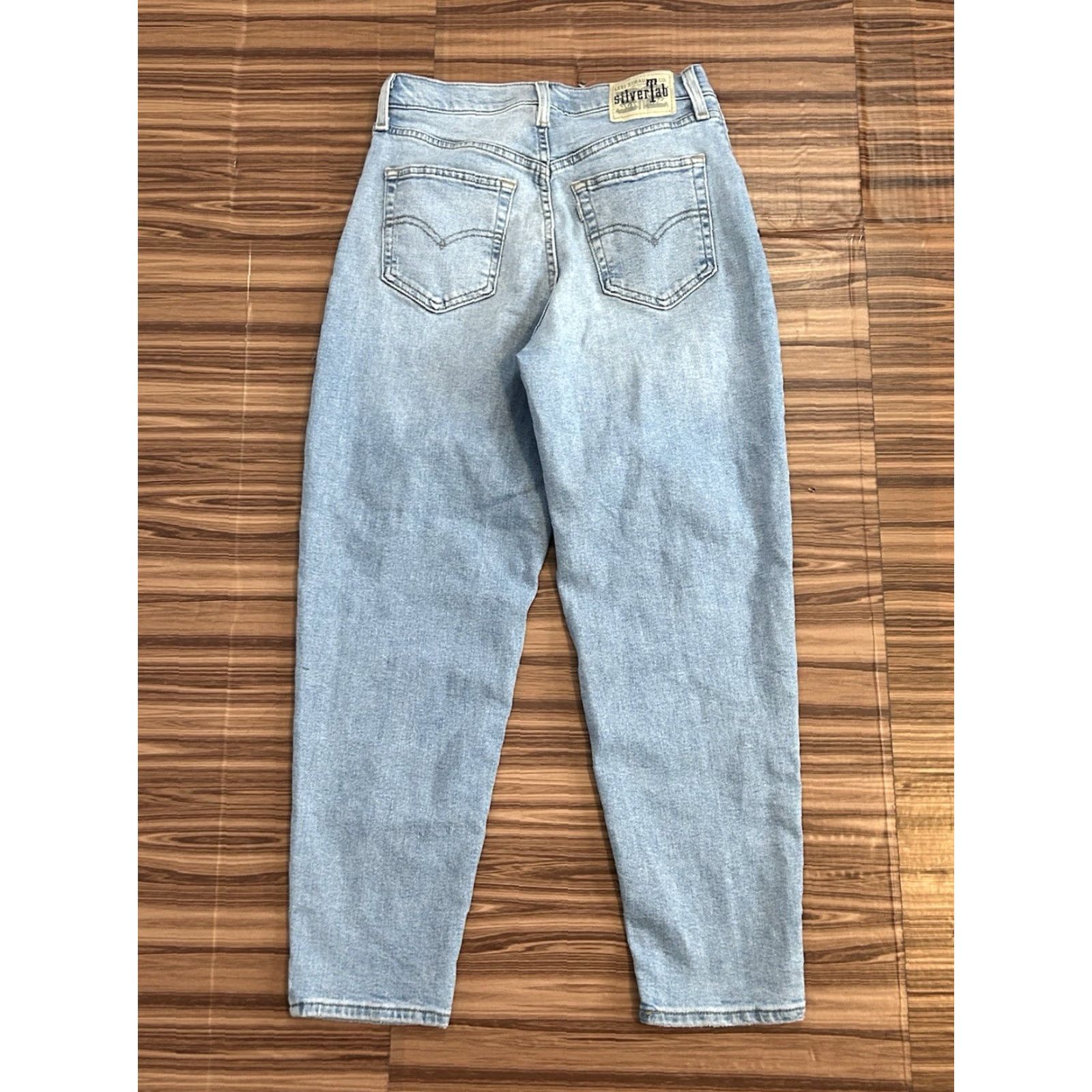 Levi's Levis Silver Tab Womens Blue Denim Mom Jeans Tapered Leg 28x27 Size 28" / US 6 / IT 42 - 2 Thumbnail