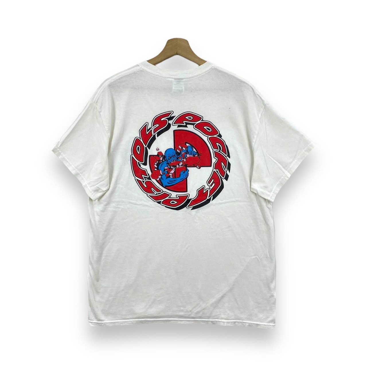 Powell Peralta × Santa Cruz Skateboards × Vintage Vintage 00's POCKET PISTOLS SKATES Big Logo Skate Tee Shirt Size US M / EU 48-50 / 2 - 1 Thumbnail