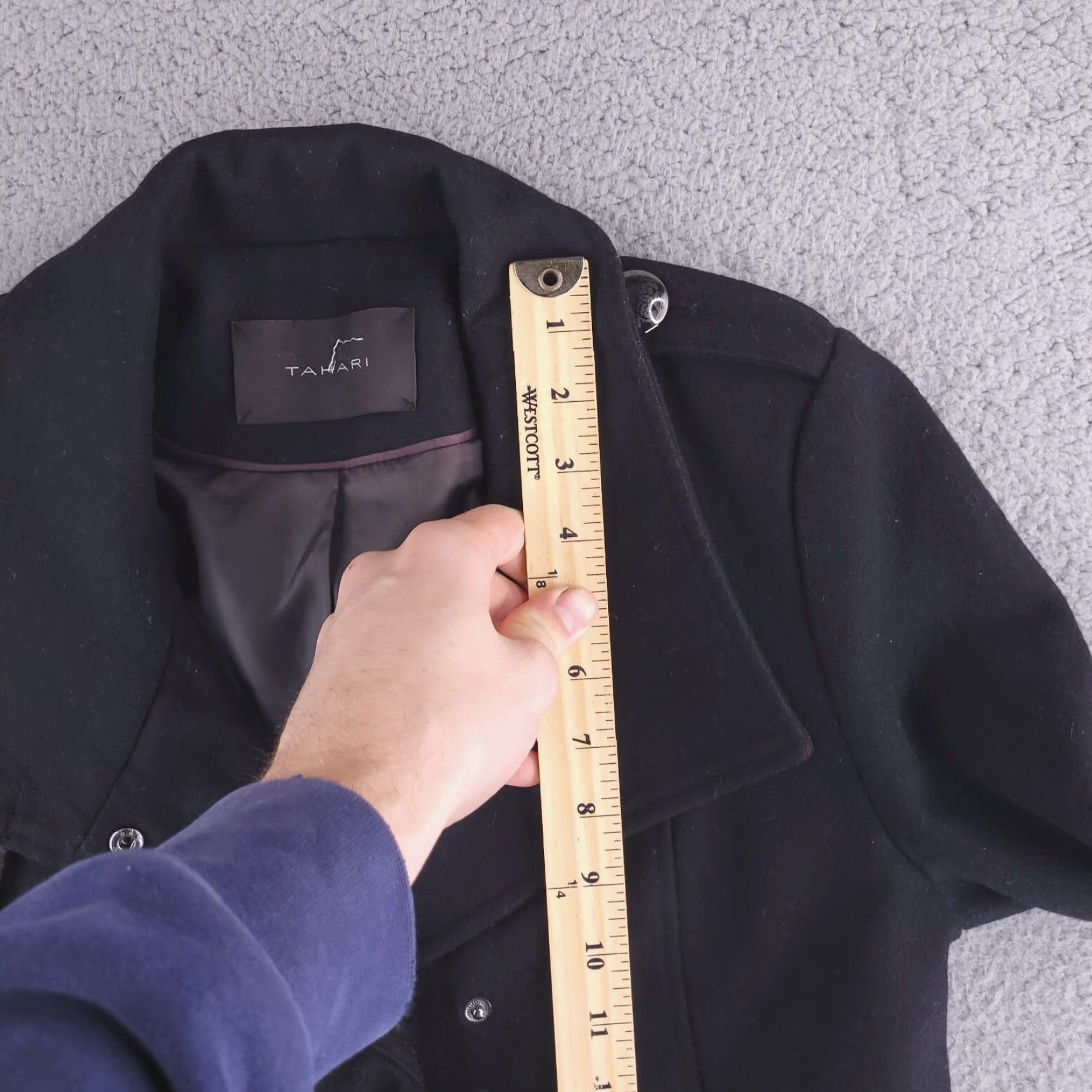 Vintage Tahari Coat Womens XS Black Wool Overcoat CLEAN Size XS / US 0-2 / IT 36-38 - 7 Thumbnail