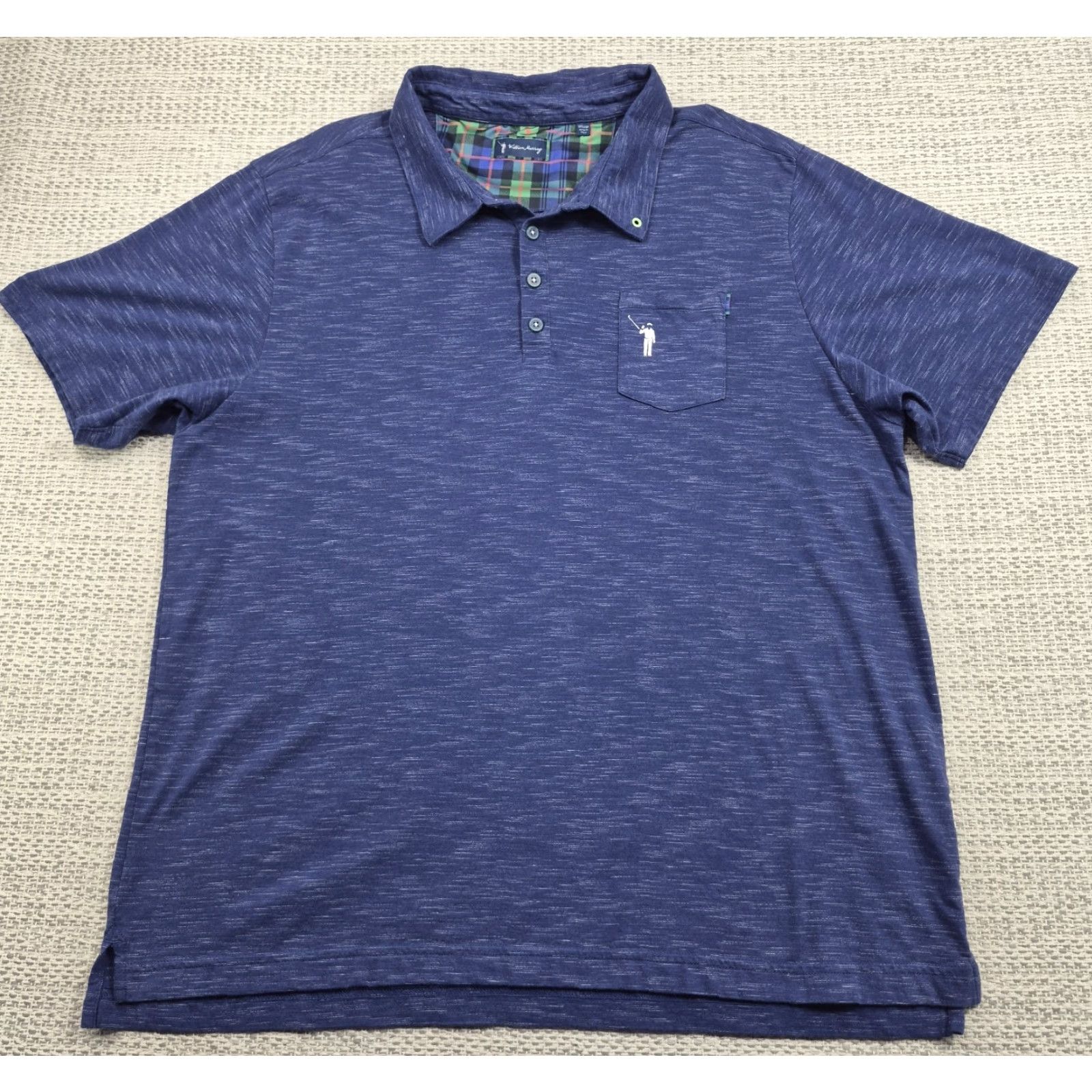 Vintage William Murray Golf Polo Shirt Mens 2XL Blue Graphic Print Polo Shirts Men Regular Short Sleeve Athleisure Golf Size US XXL / EU 58 / 5 - 2 Thumbnail
