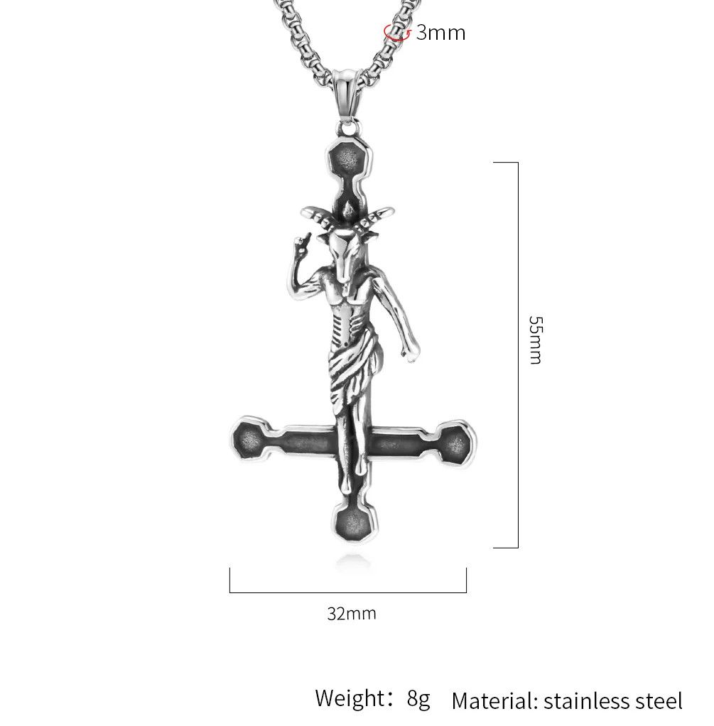 Jewelry Baphomet Goat Satanic Satan Demon Devil Statement Necklace Size ONE SIZE - 2 Thumbnail
