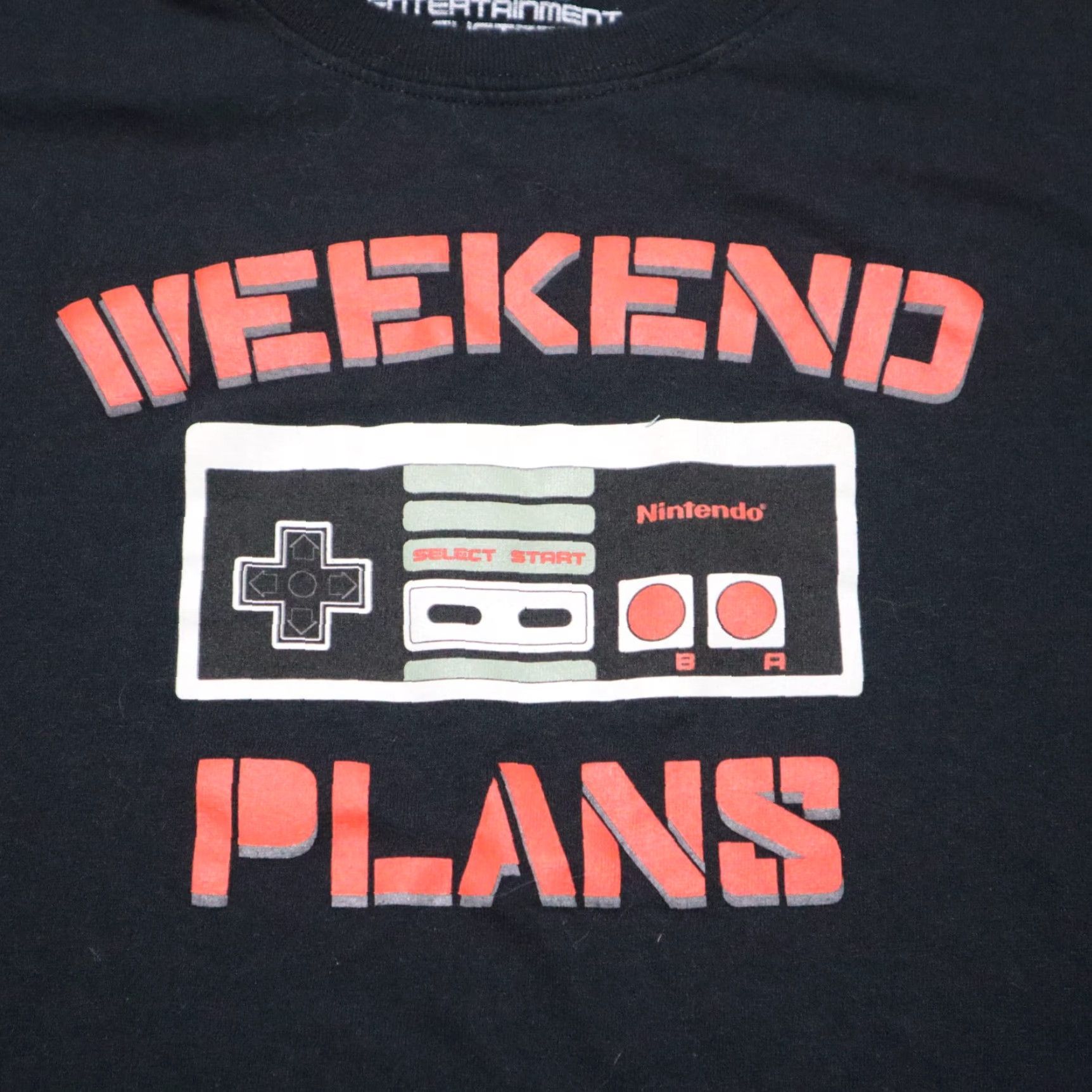 Nintendo Port and Company NES Weekend Plans Tee Shirt Logo T-Shirt Adult Men XL Black Gaming Shirt NES Params Size US XL / EU 56 / 4 - 2 Thumbnail