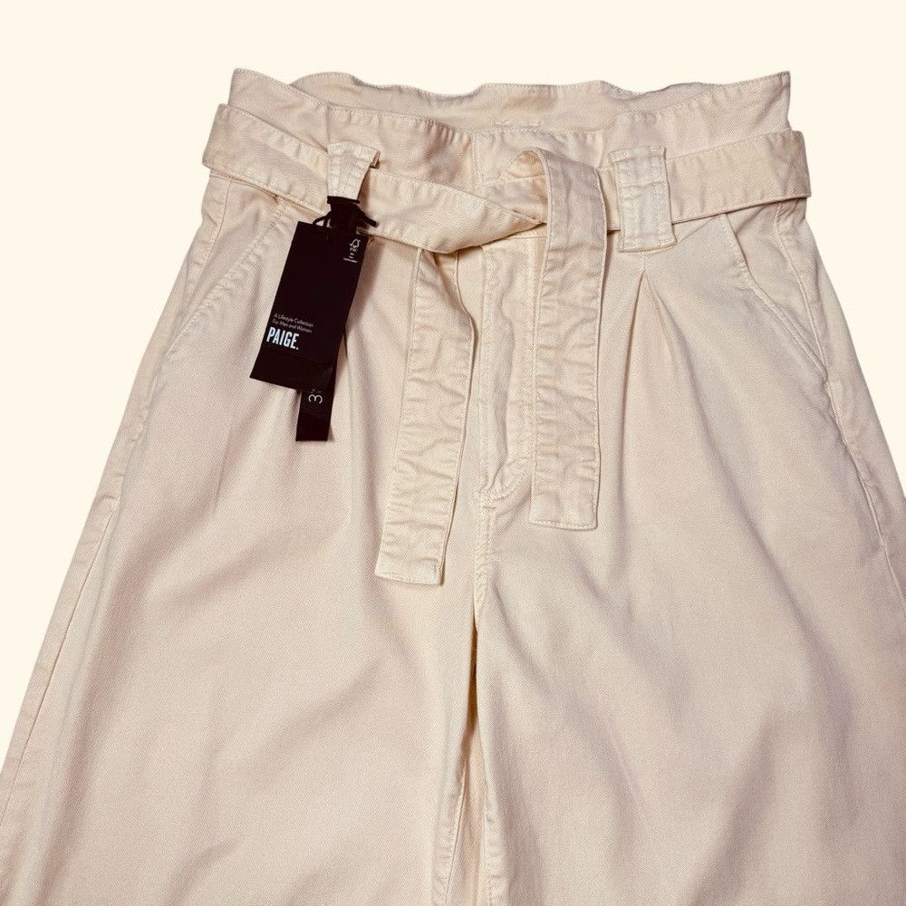 Paige NWT New $249 Paige Harper Paperbag Waist Wide Leg Blonde Sa Size 30" / US 8 / IT 44 - 9 Thumbnail