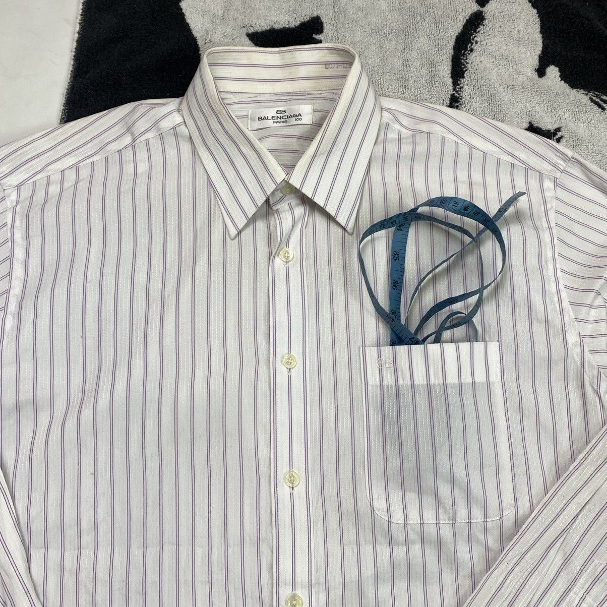 Balenciaga Vintage Balenciaga Striped long sleeve button shirt Size US L / EU 52-54 / 3 - 4 Thumbnail