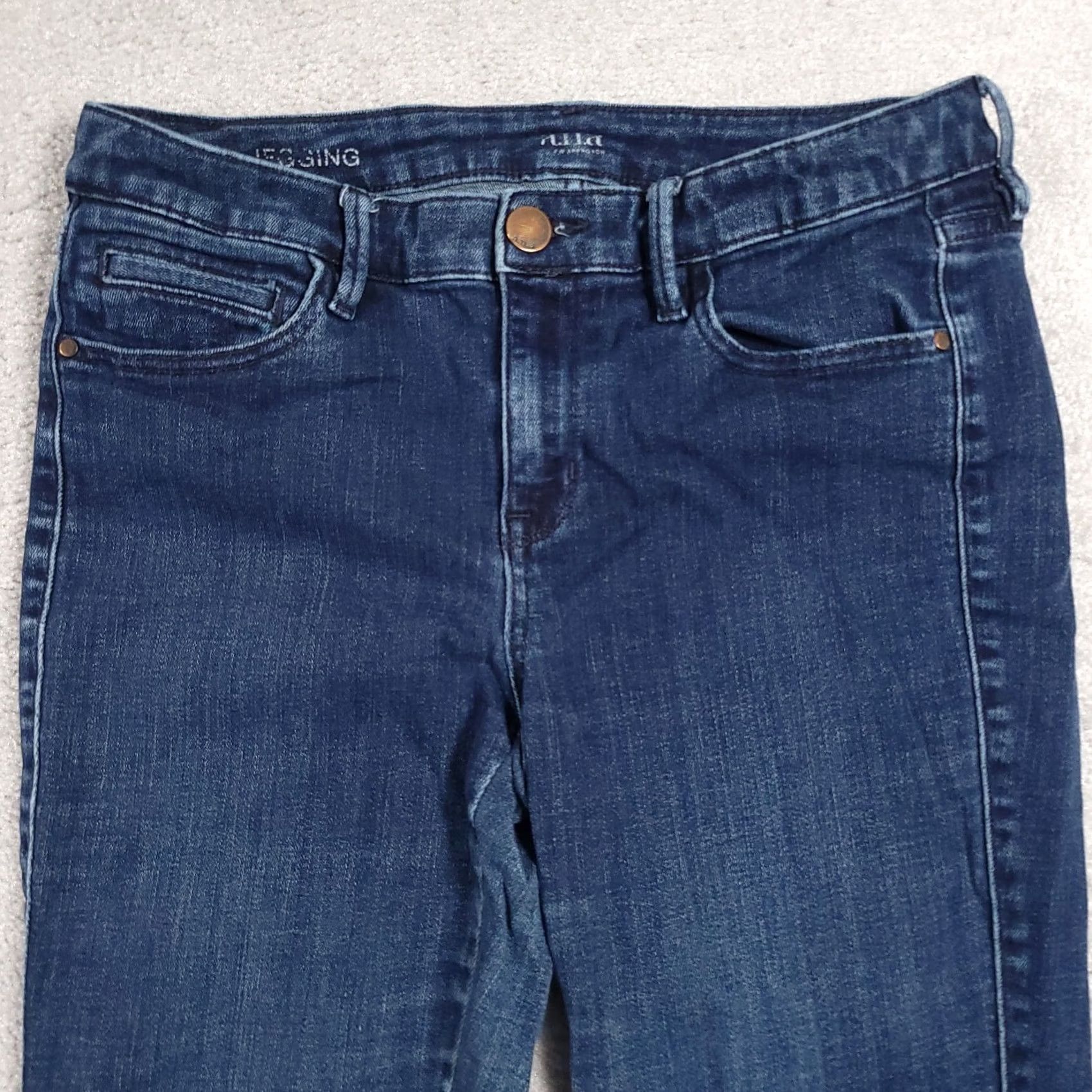Denime a.n.a Jeans Skinny Leg Stretch Denim Low Rise 29 Women's Jeans Slim 5-Pocket Blue Moderate Wash Size 29" - 3 Thumbnail