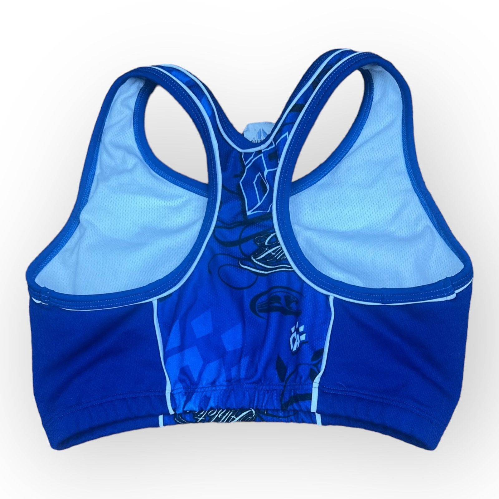 Vintage Cheer Athletics Sports Bra - Blue with Logos Practice Wear Size ONE SIZE - 2 Thumbnail