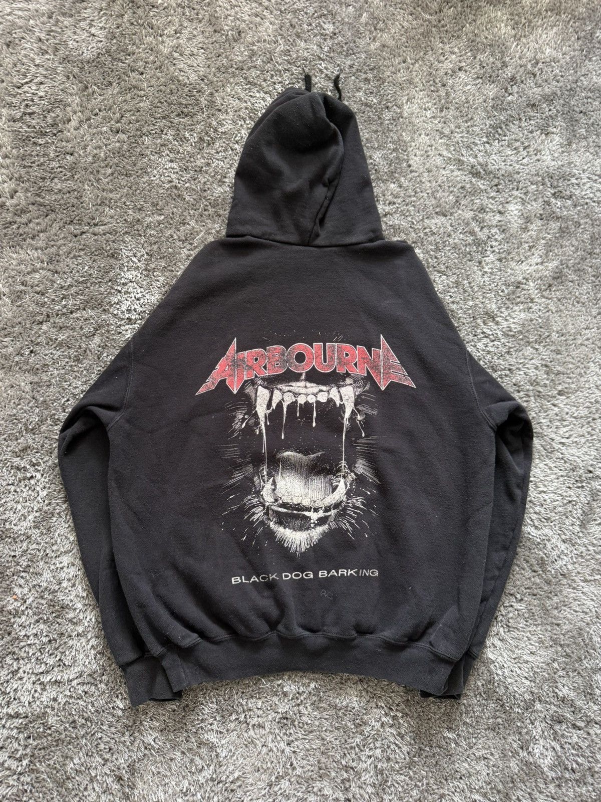 Hanes Vintage Airbourne Black Dog Barking hoodie band rock metal Size US L / EU 52-54 / 3 - 4 Thumbnail