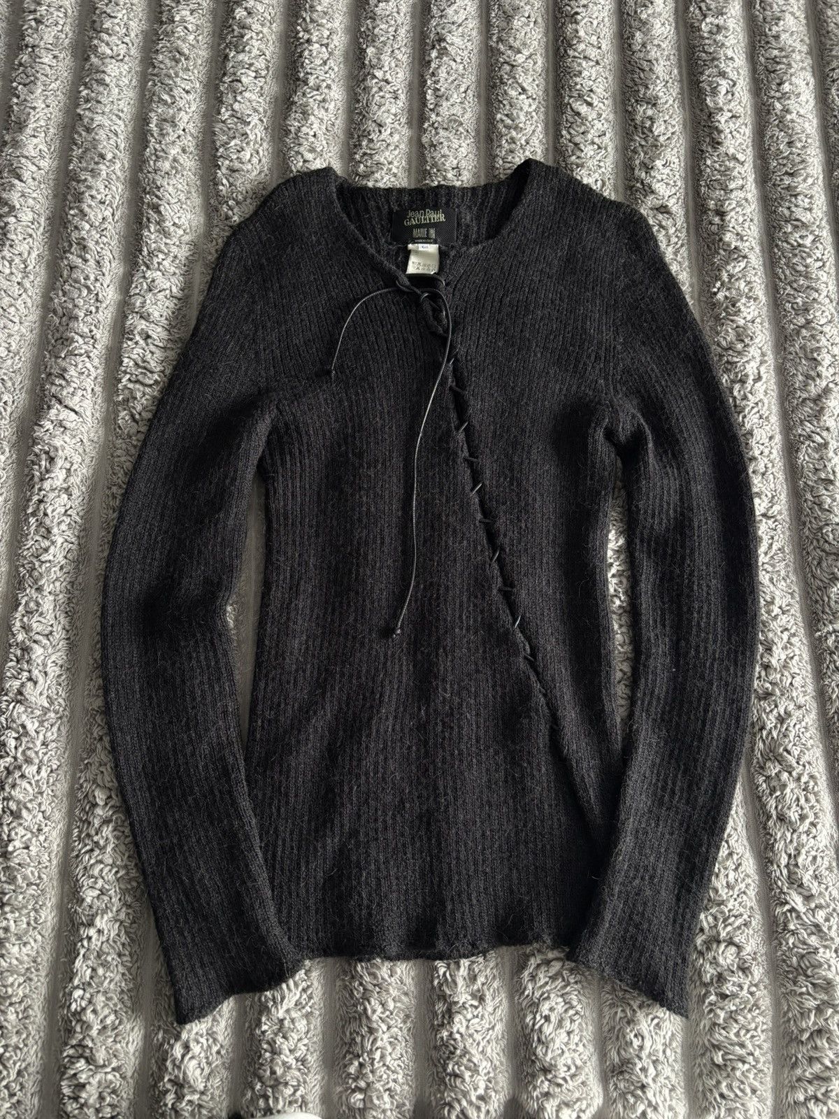 Jean Paul Gaultier Homme Vintage Lace-Up Sweater 100% Alpaca