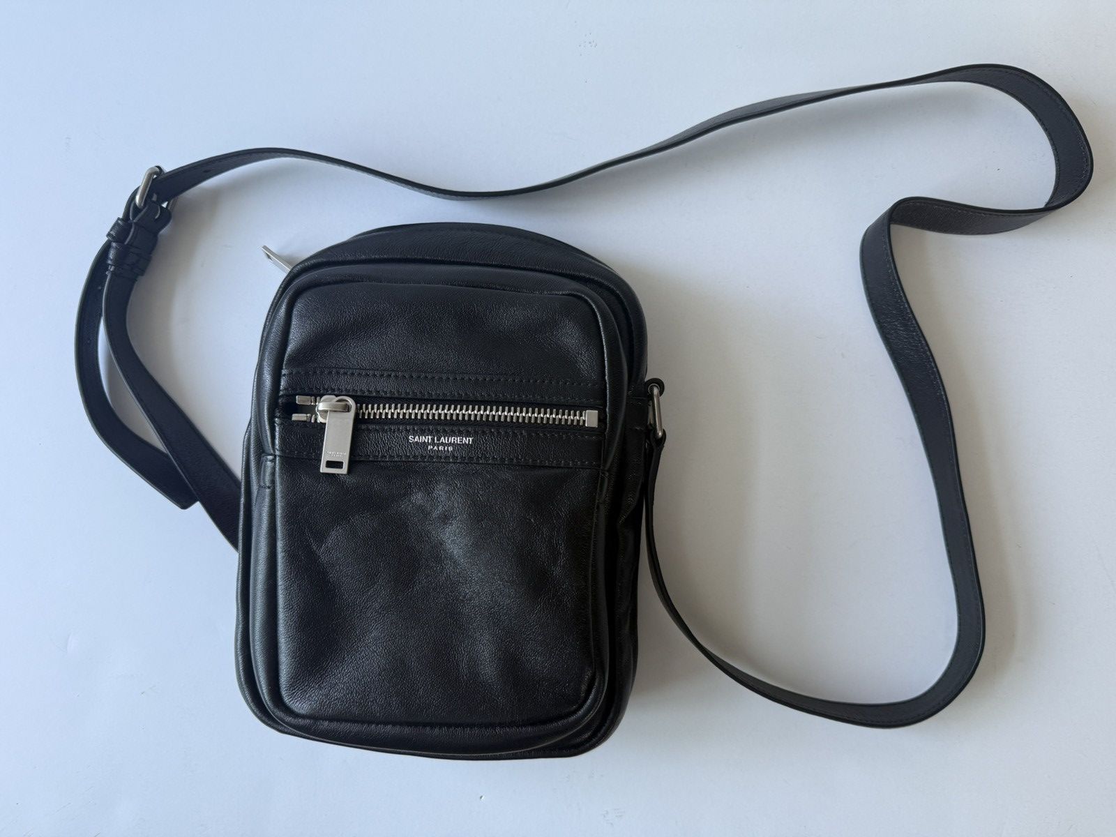 Saint Laurent Paris Saint Laurent Crossbody Bag in Black, Men's