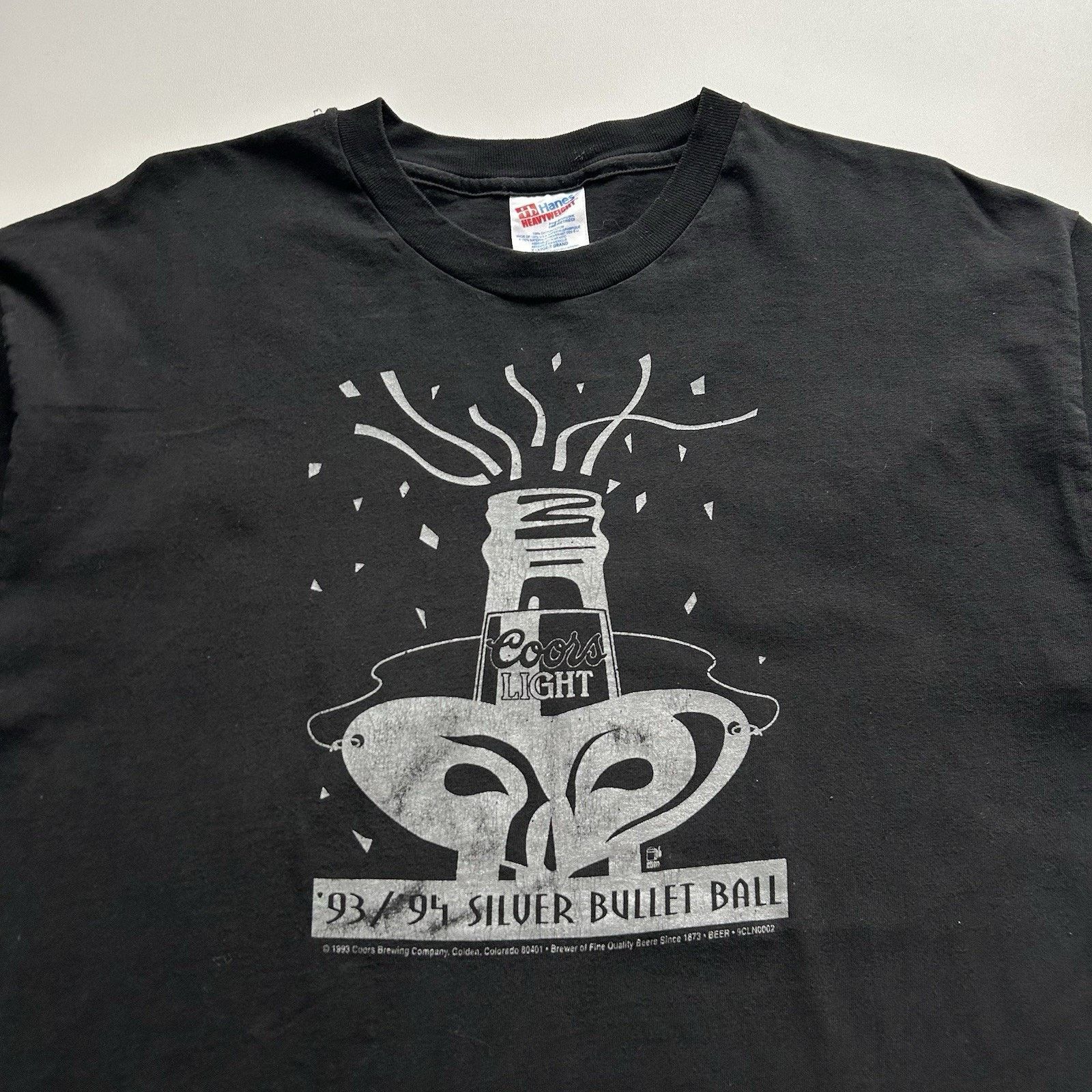Hanes Vintage 90s Coors Light Silver Bullet T Shirt XL Back Hanes Size US XL / EU 56 / 4 - 2 Thumbnail