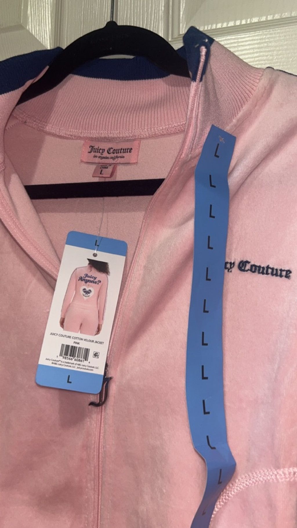 Juicy Couture Women's Juicy Couture Pink Velour Track Jacket L Size L / US 10 / IT 46 - 2 Thumbnail