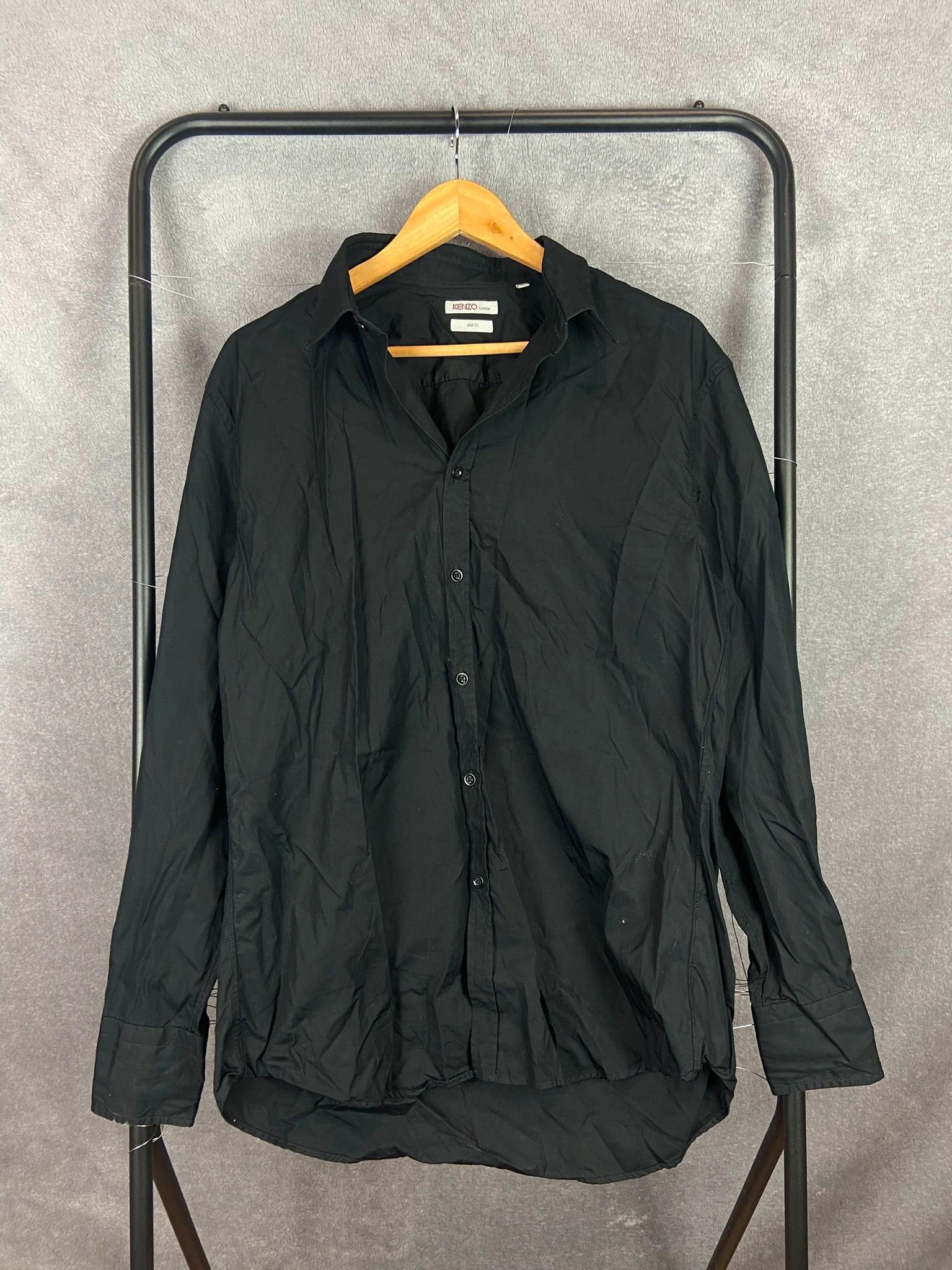 Kenzo Kenzo Classic Black Dress Shirt Size 43 Size US L / EU 52-54 / 3 - 1 Thumbnail