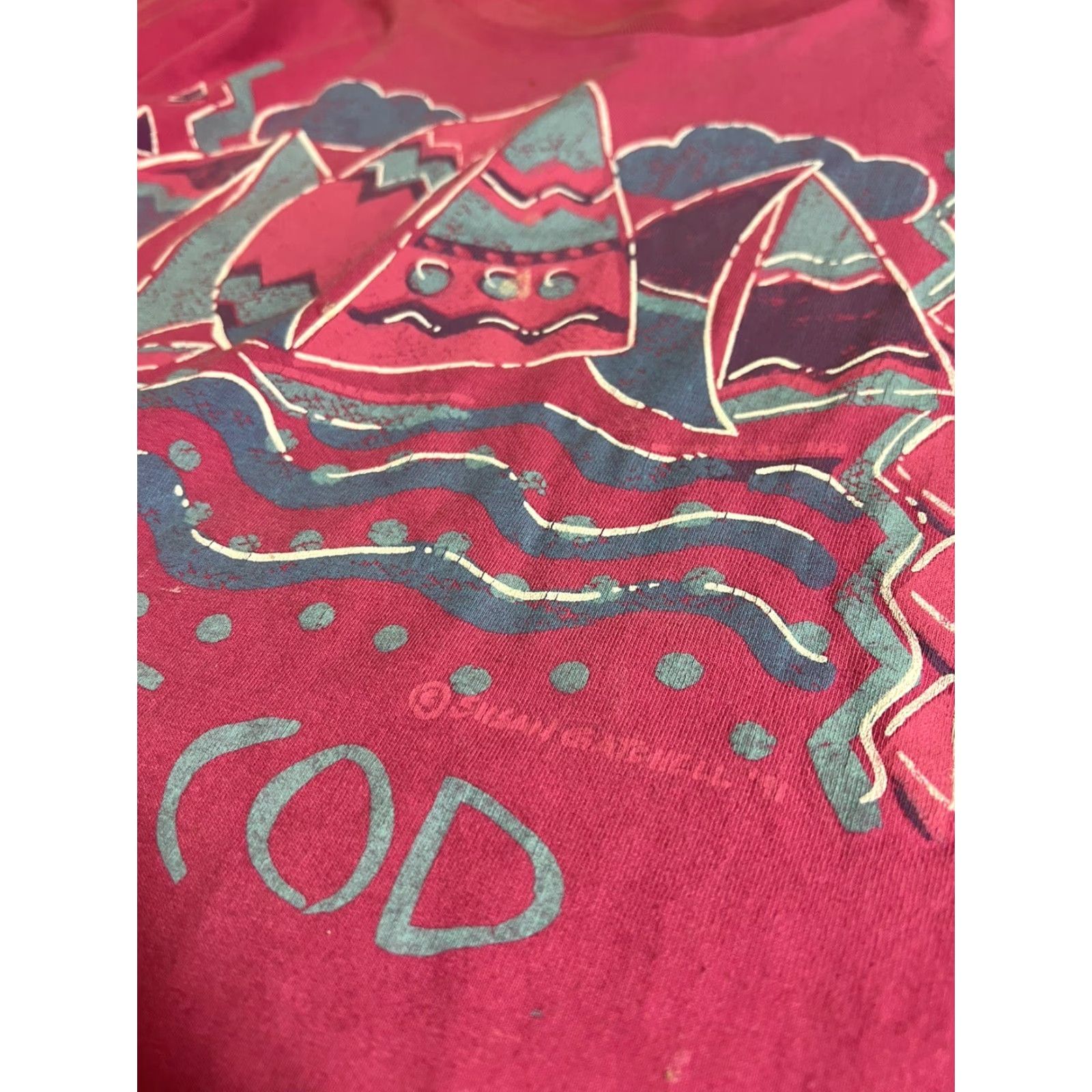 Pinko VINTAGE Garfield Sailboat Cape Cod Pink T-shirt L Unisex Adults Crew Neck Size US L / EU 52-54 / 3 - 4 Thumbnail