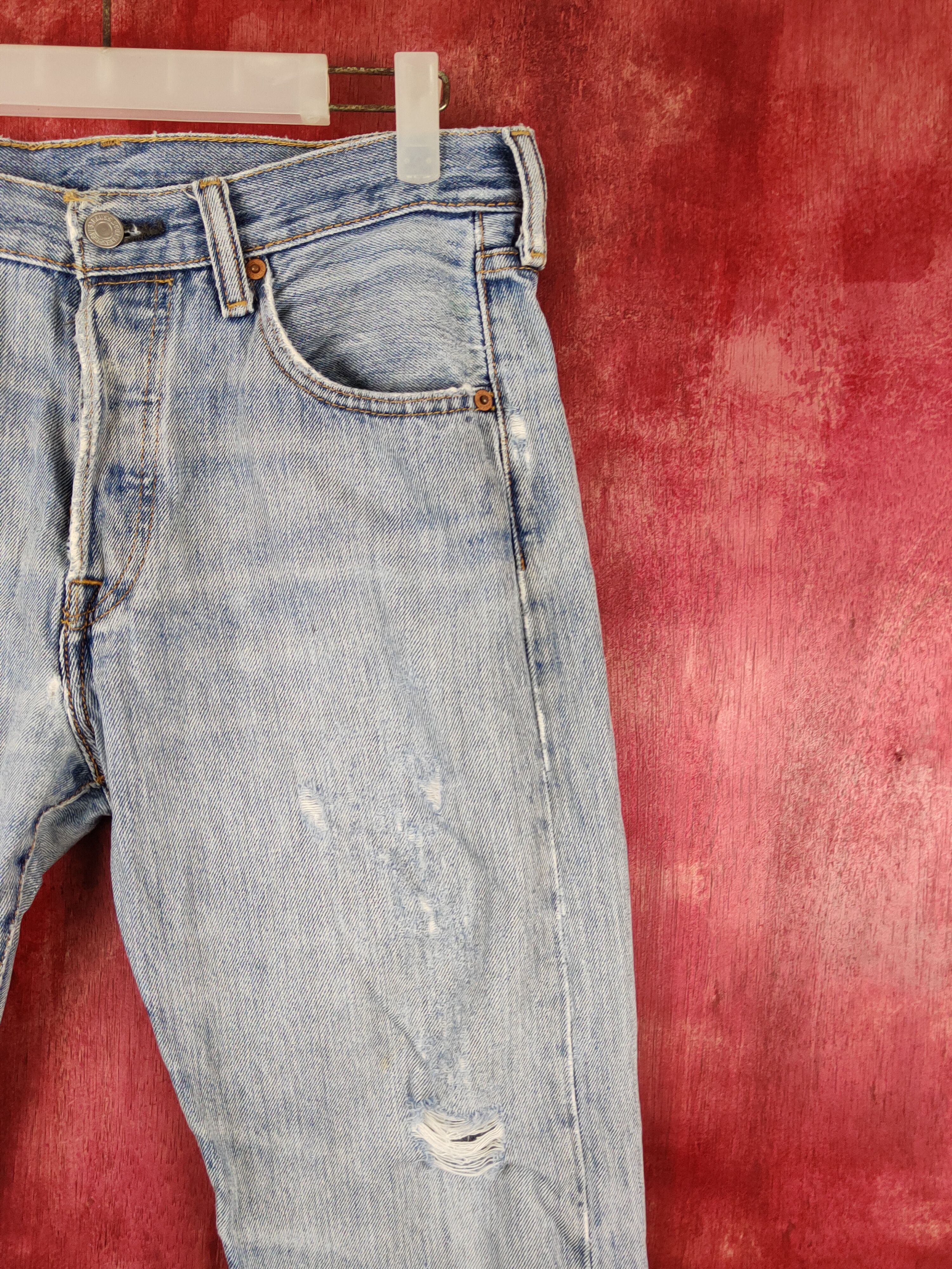 Levi's Levi's Blue Faded Distressed Ripped Jeans #S1813 Size US 31 - 5 Thumbnail