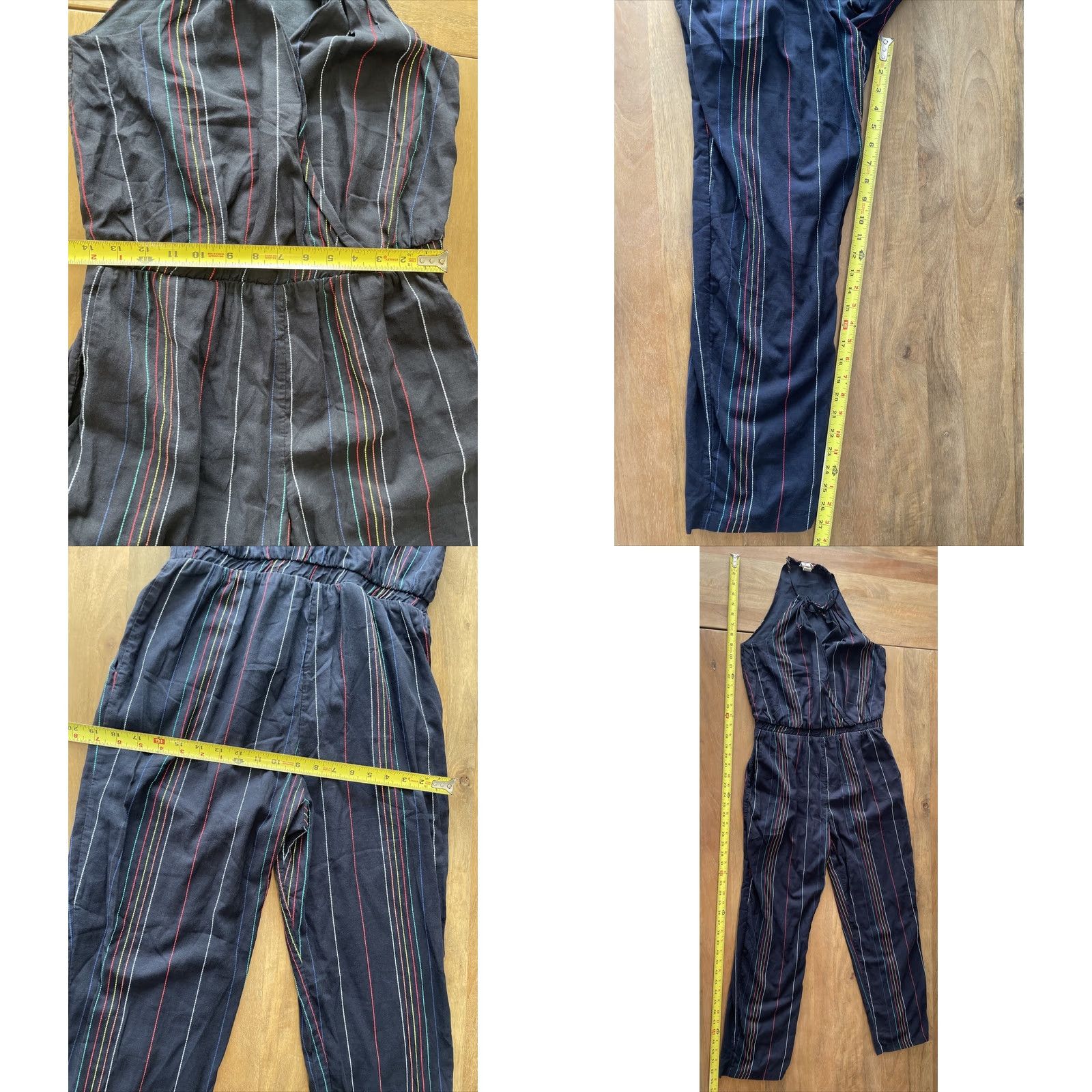 Anthropologie VINTAGE Anthropologie Dolan Left Coast Womens Striped Blue Romper Size S Made in USA Romper USA V-Neck Sleeveless Fringe Frendly? Size 28" / US 6 / IT 42 - 8 Thumbnail