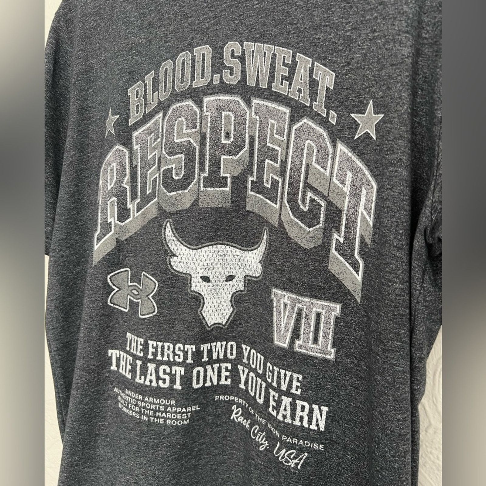 Under Armour Under Armour Project Rock BSR Blood Sweat Shirt Curved Hem Size US L / EU 52-54 / 3 - 3 Thumbnail