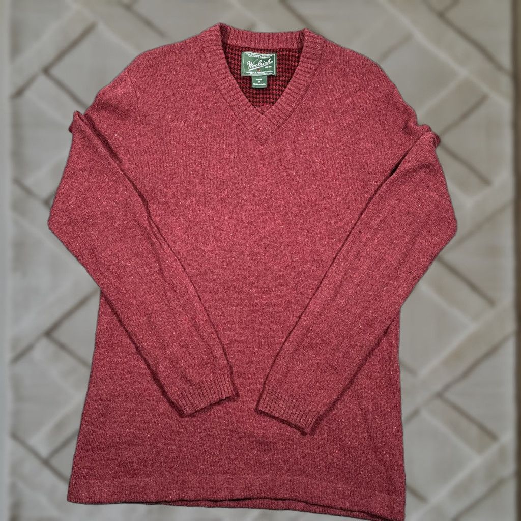 Vintage Woolrich Mens Sweater Pullover V Neck Wool Nylon Knit All Seasons Classic Red Heather M Size US M / EU 48-50 / 2 - 1 Thumbnail